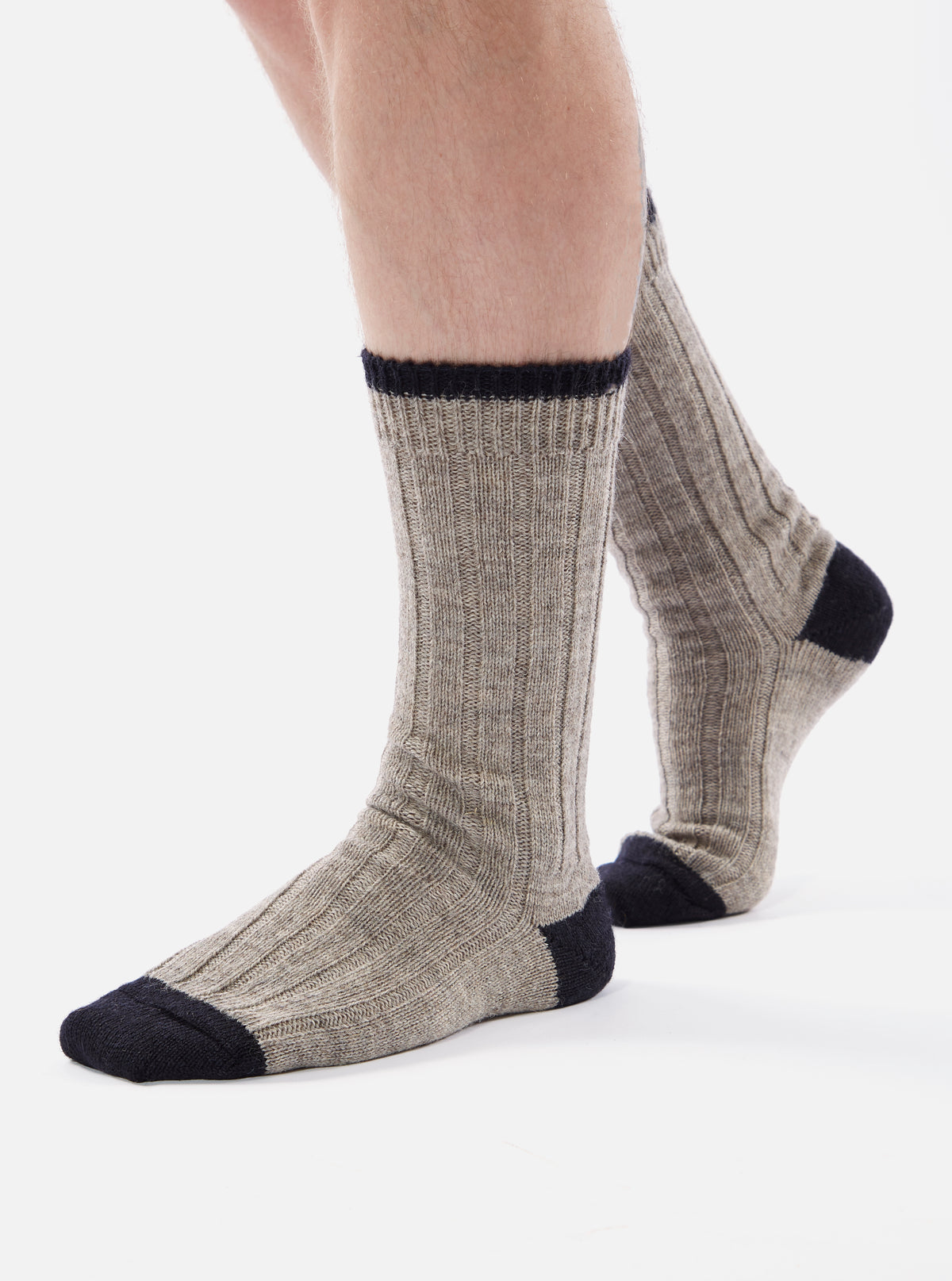 Universal Works Hike Sock In Stone Wool