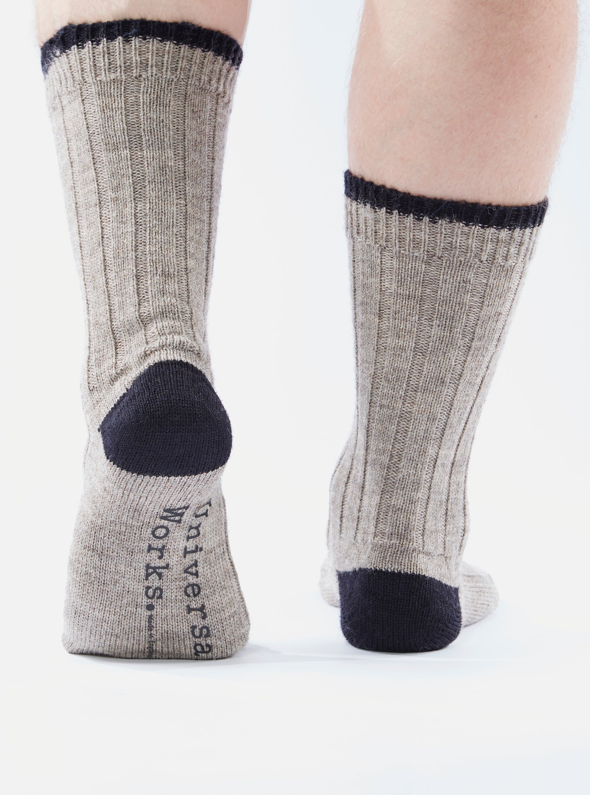 Universal Works Hike Sock In Stone Wool