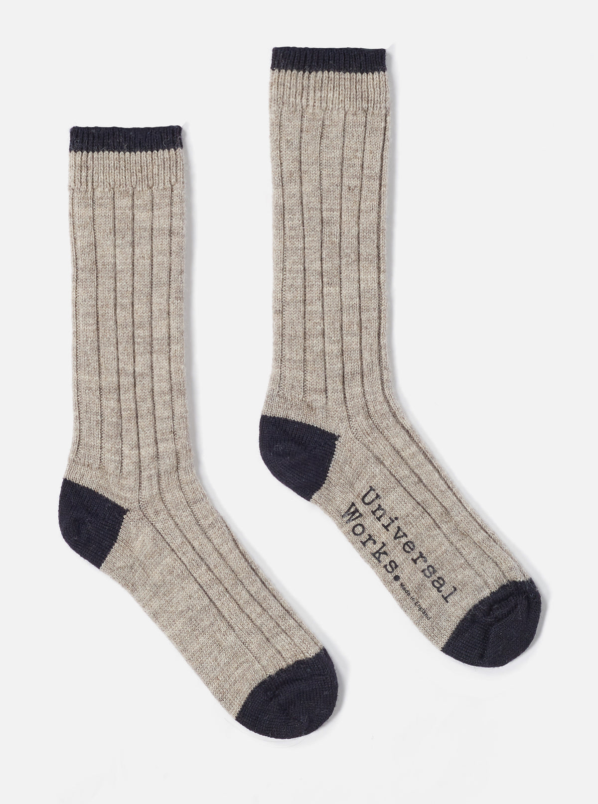 Universal Works Hike Sock In Stone Wool