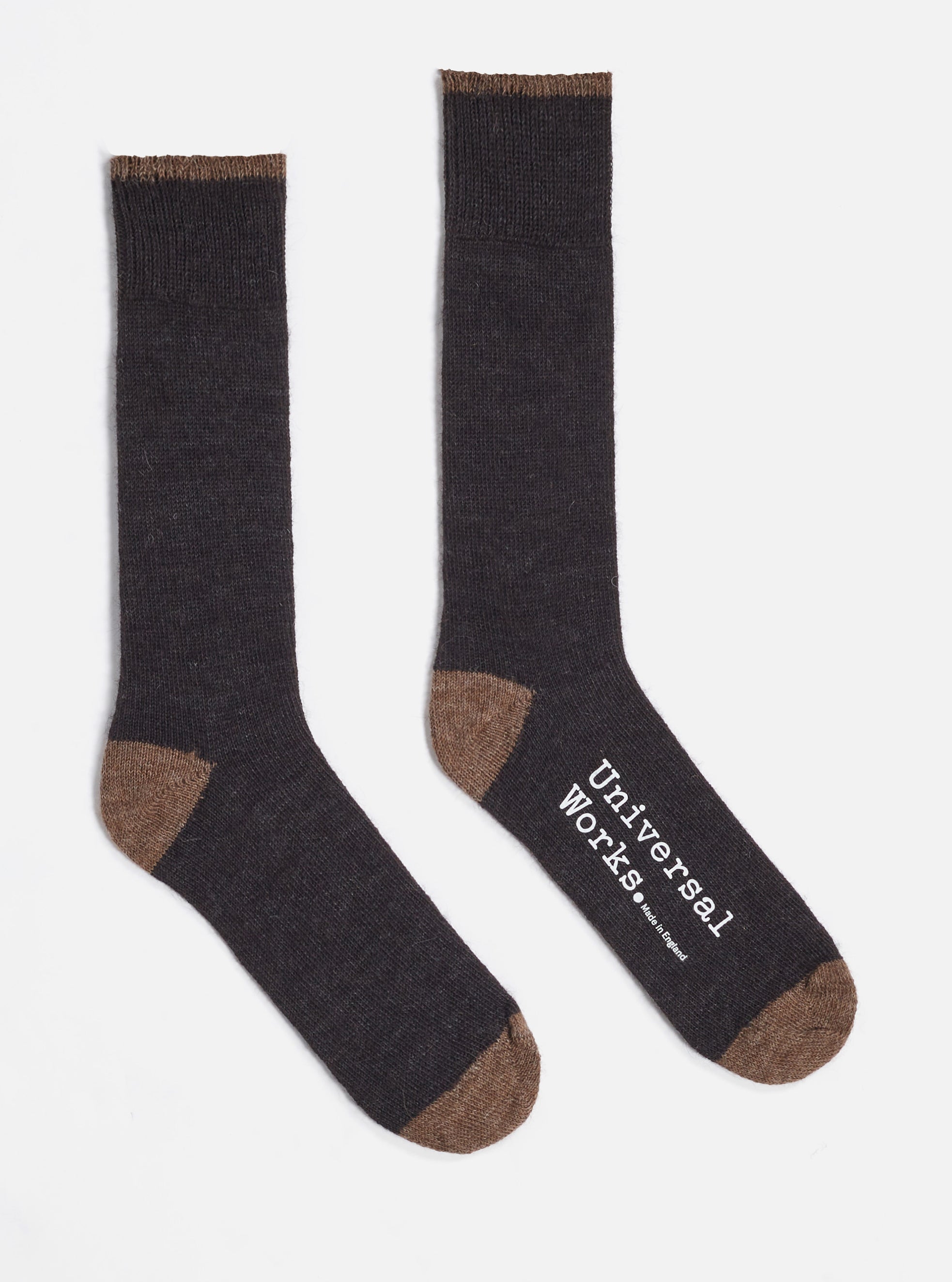 Universal Works Alpaca Sock in Charcoal Alpaca Wool