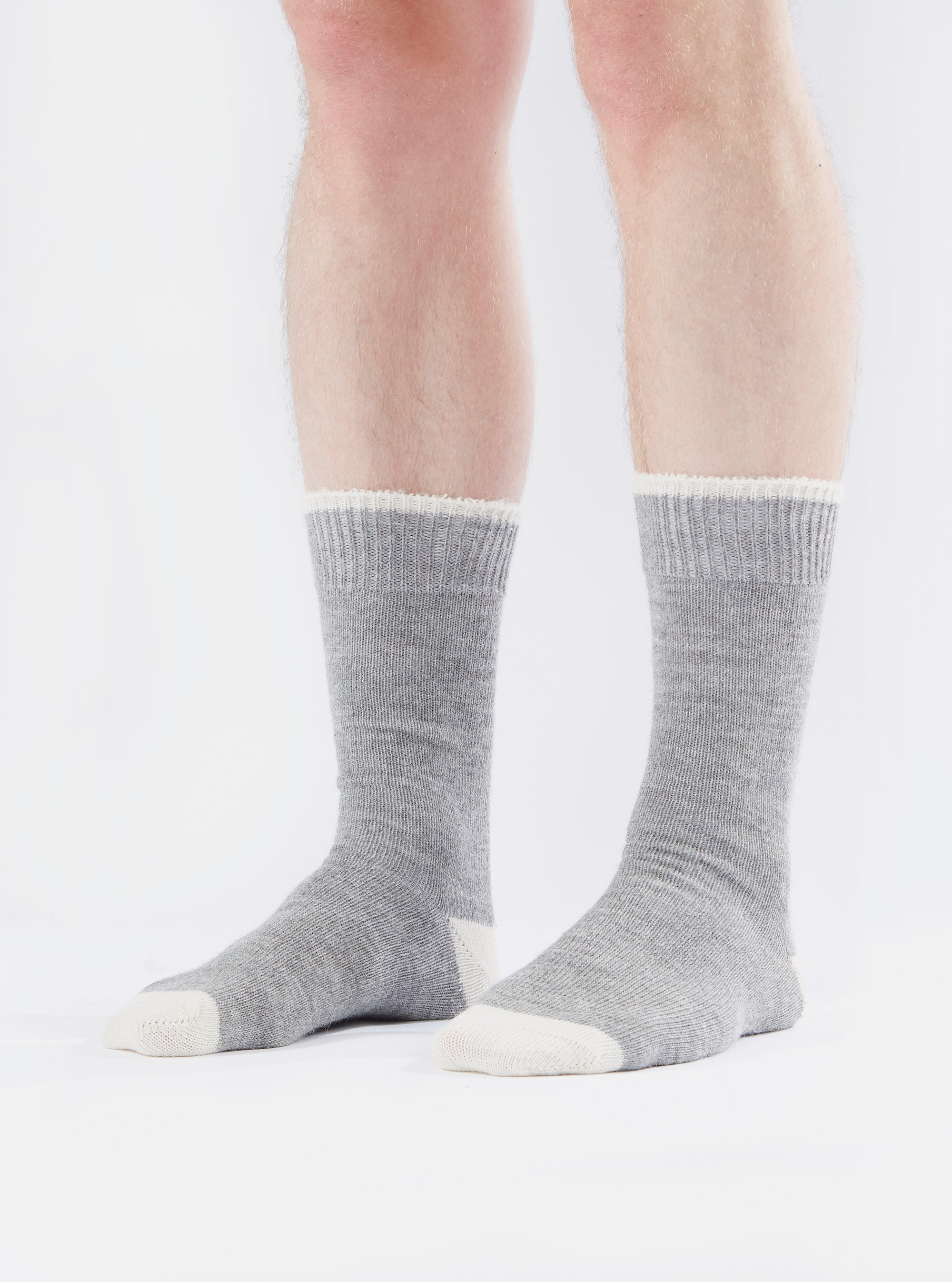 Universal Works Alpaca Sock in Grey Marl Alpaca Wool