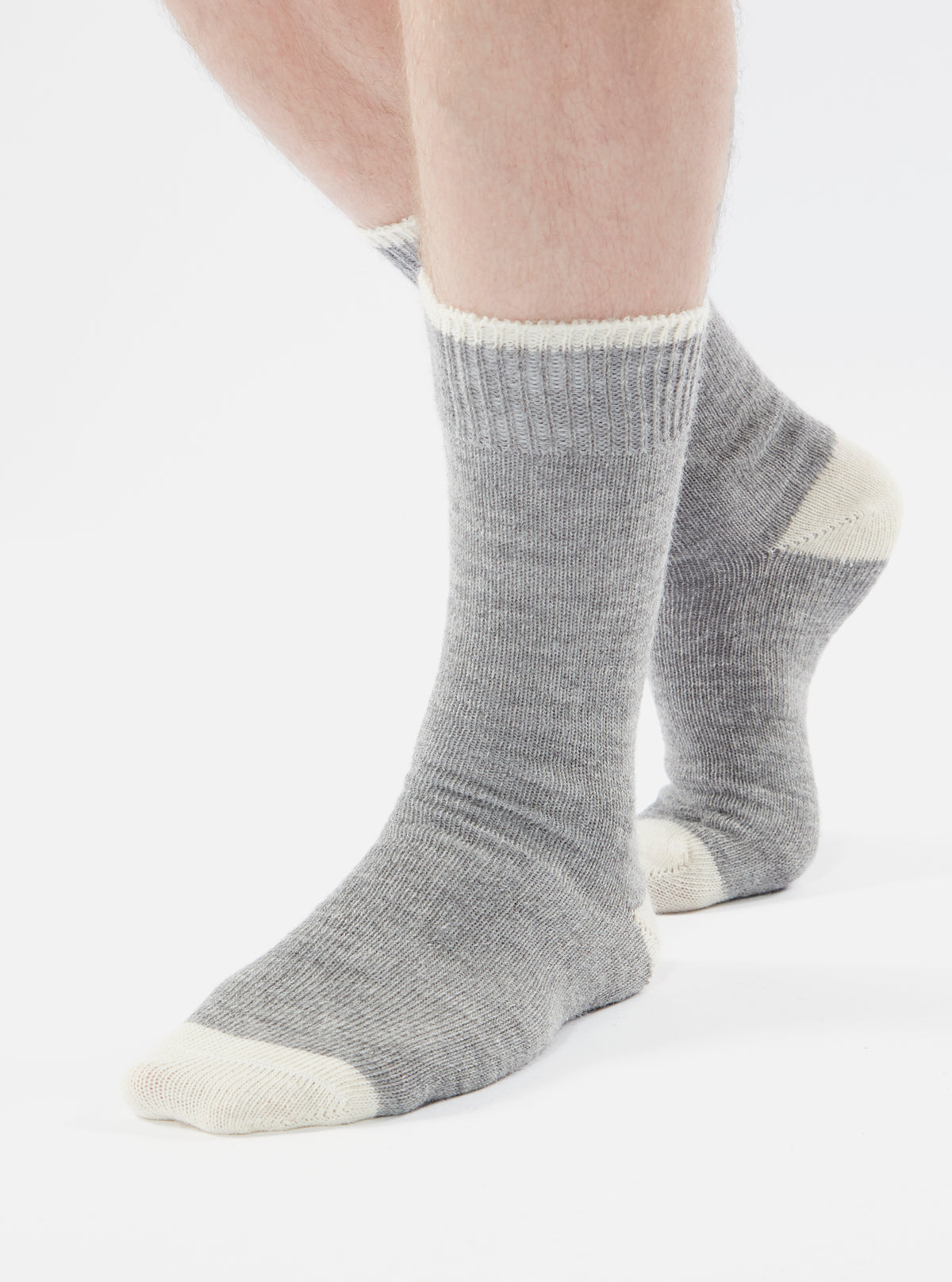 Universal Works Alpaca Sock in Grey Marl Alpaca Wool