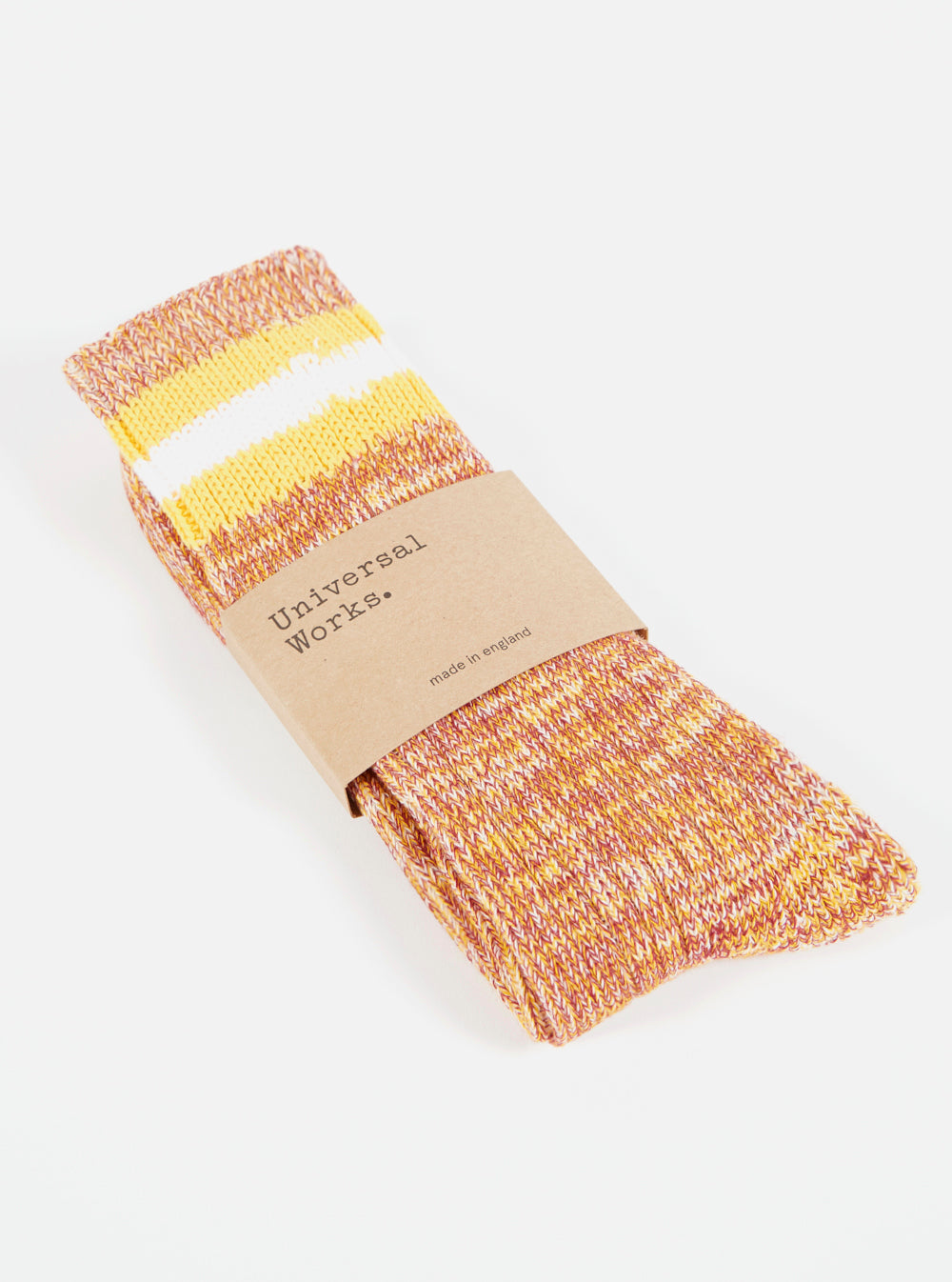 Universal Works Everyday Stripe Sock in Yellow Cotton