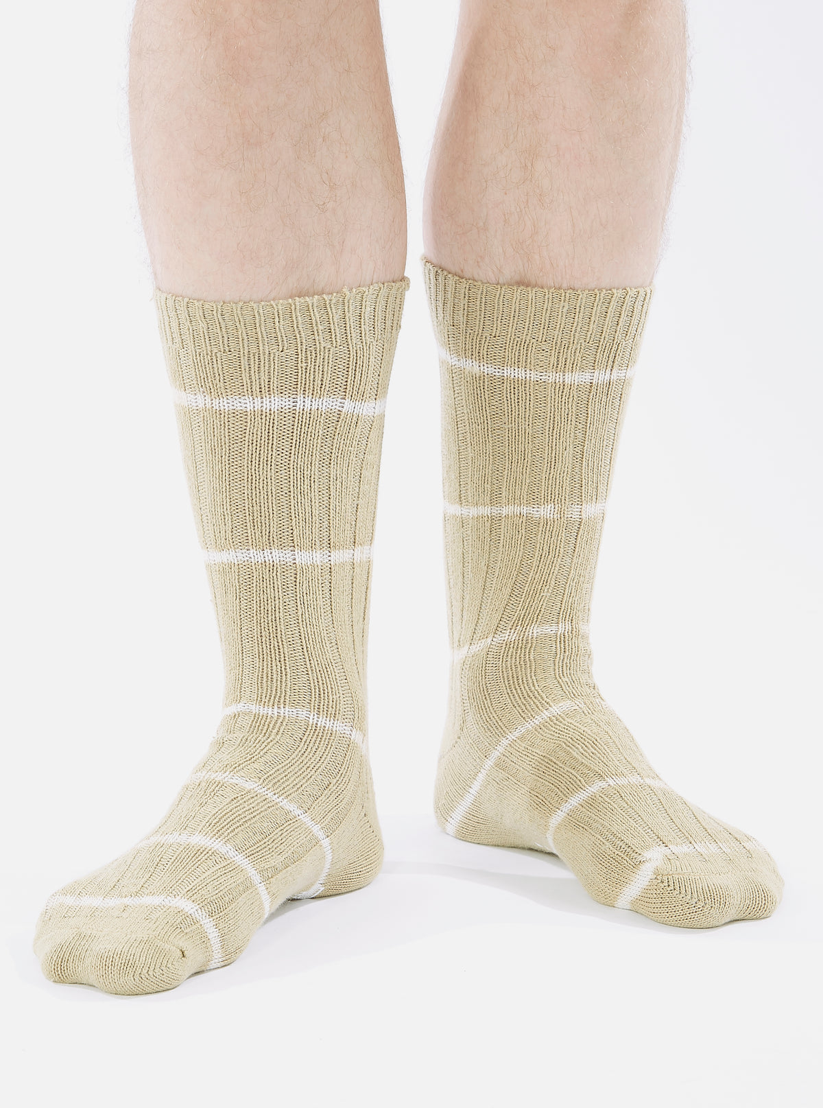 Universal Works Slub Sock in Dark Sand Tie Dye Knit