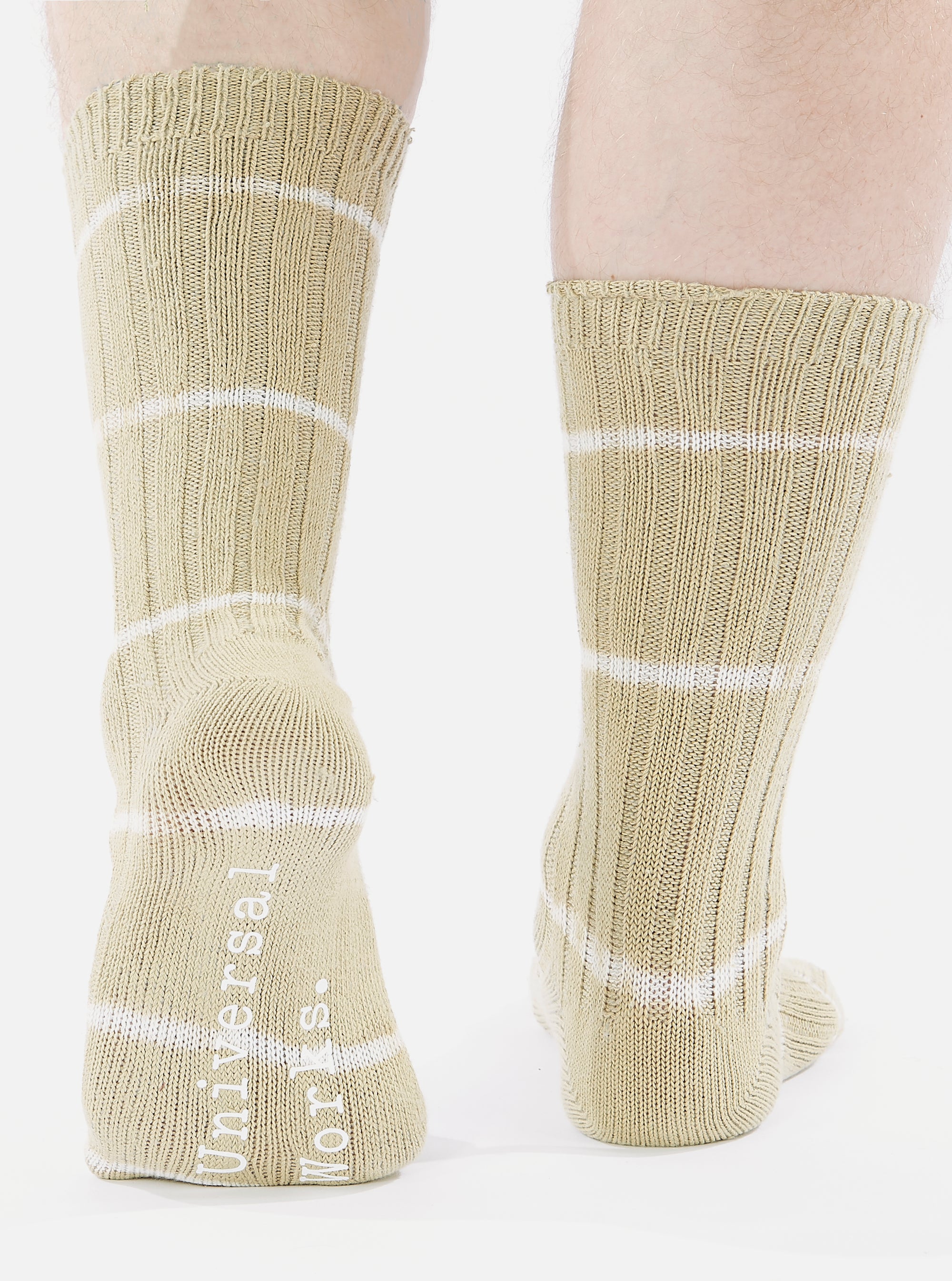 Universal Works Slub Sock in Dark Sand Tie Dye Knit