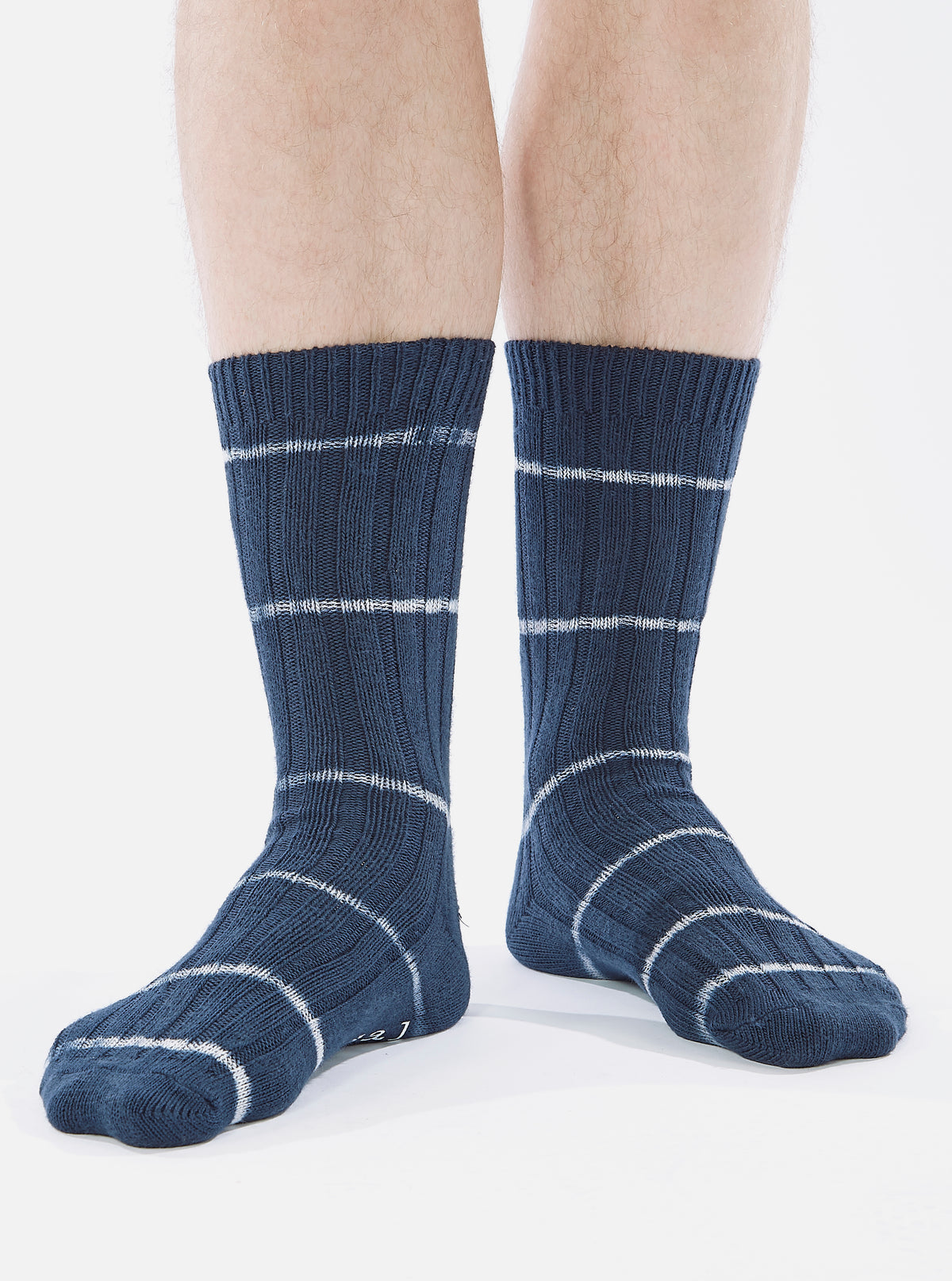 Universal Works Slub Sock in Navy Tie Dye Knit