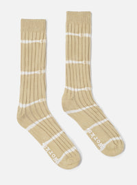 Universal Works Slub Sock in Dark Sand Tie Dye Knit