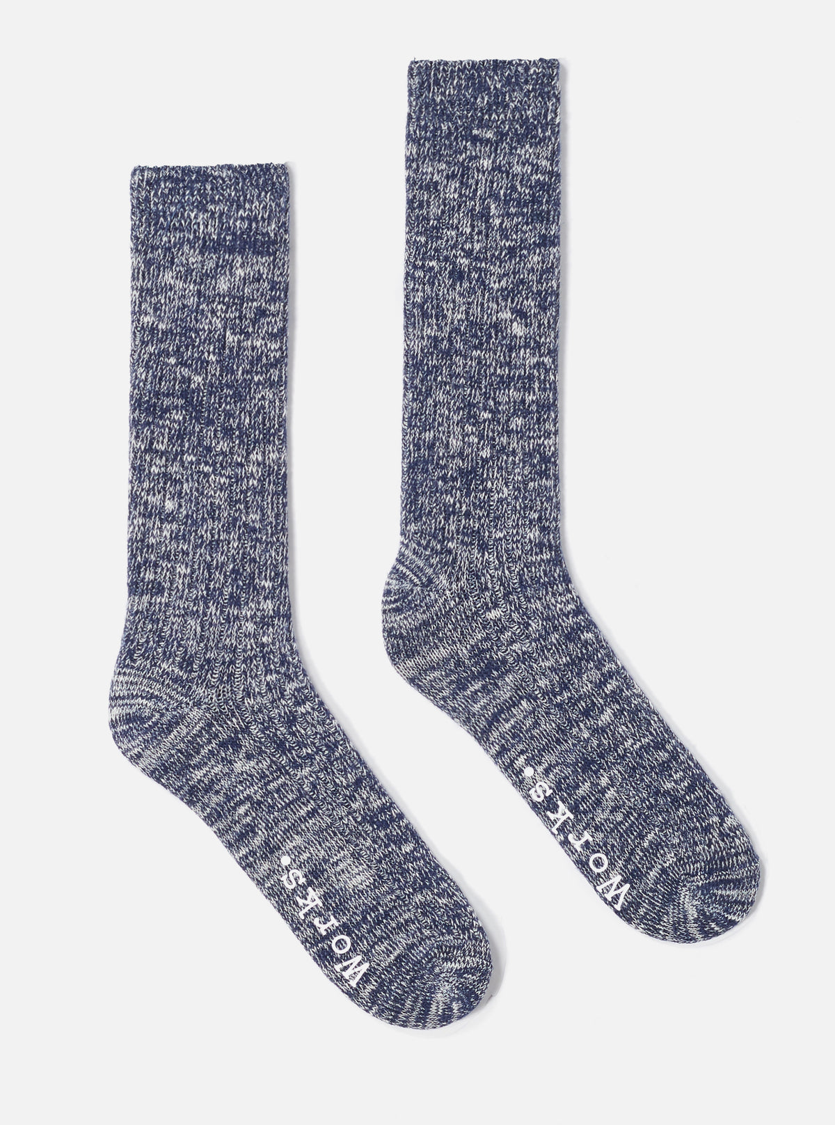 Universal Works Slub Sock in Navy Slub Knit