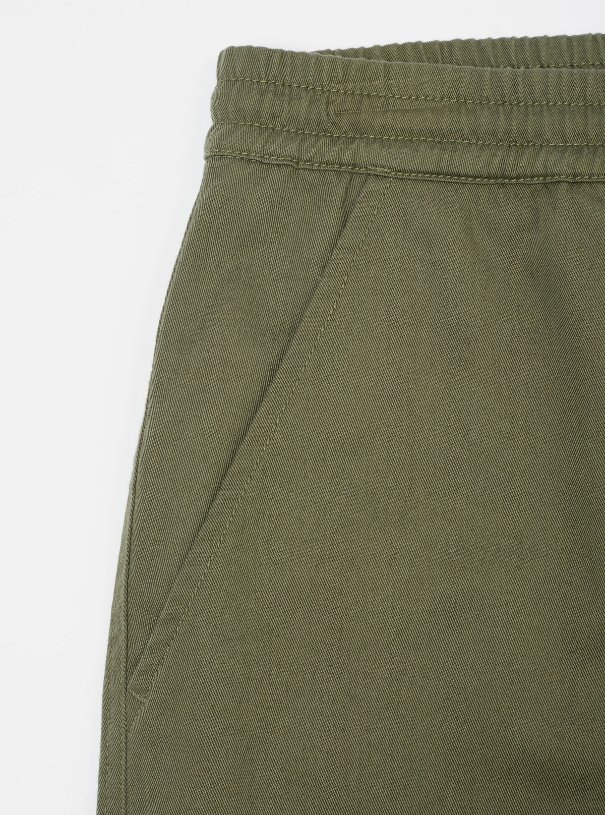 Universal Works Hi Water Trouser in Light Olive Twill