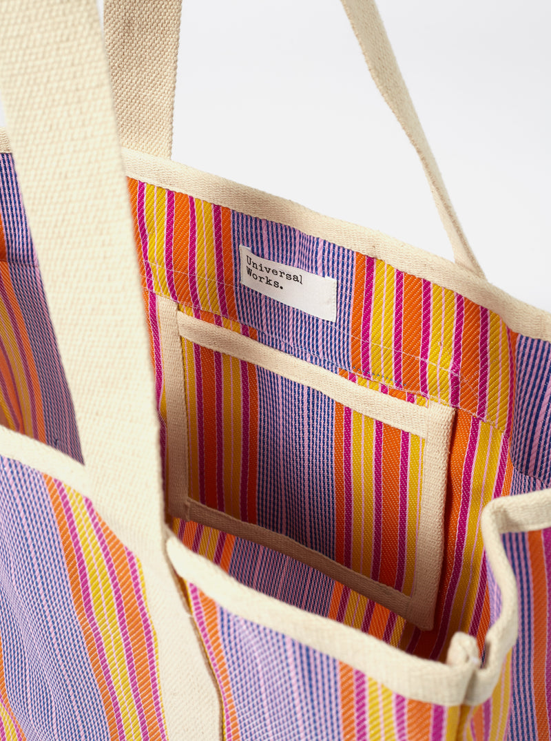 Universal Works Beach Bag in Multi Stripe Weave