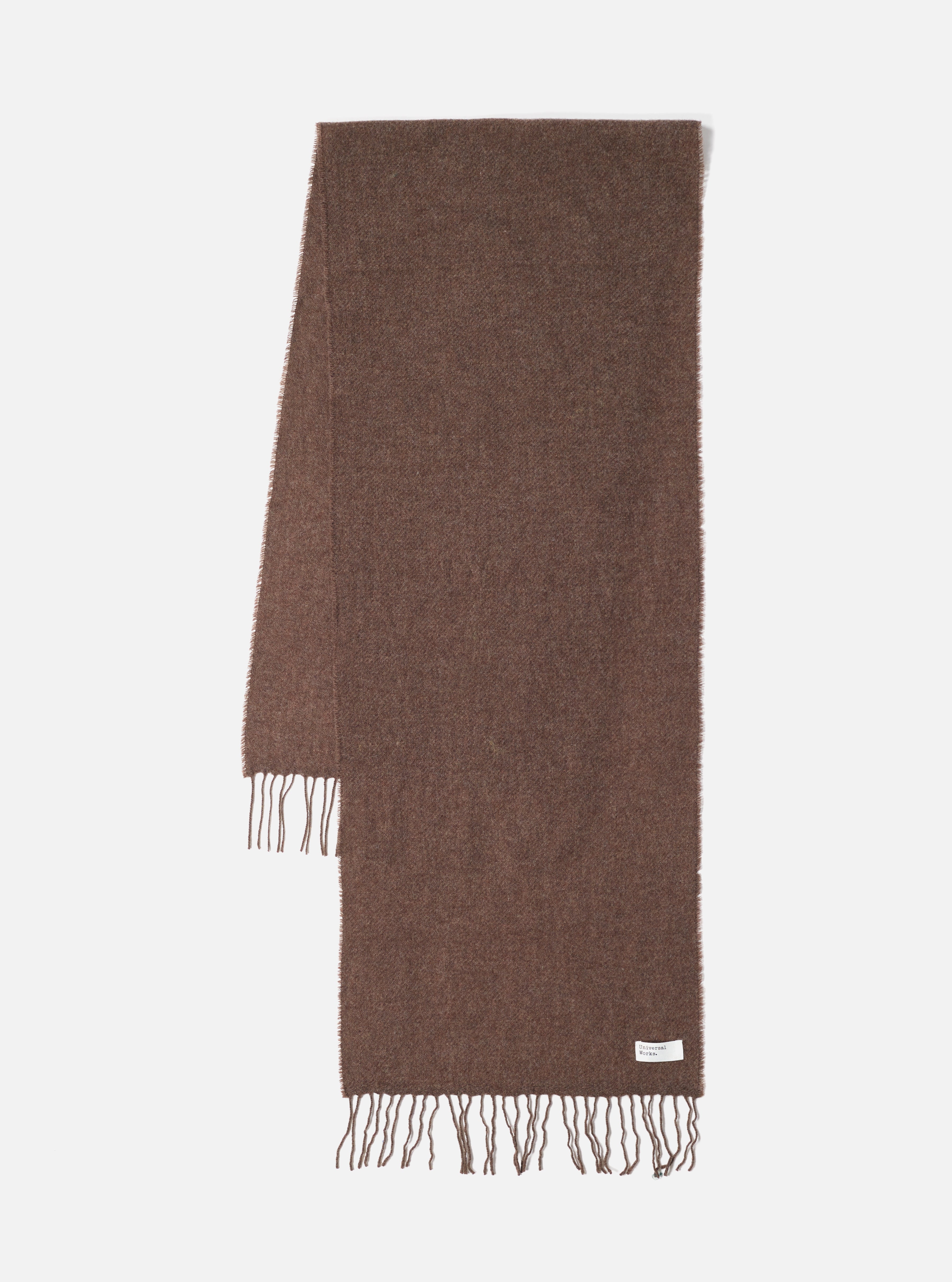 Universal Works Scarf in Brown Recycled Wool Woven