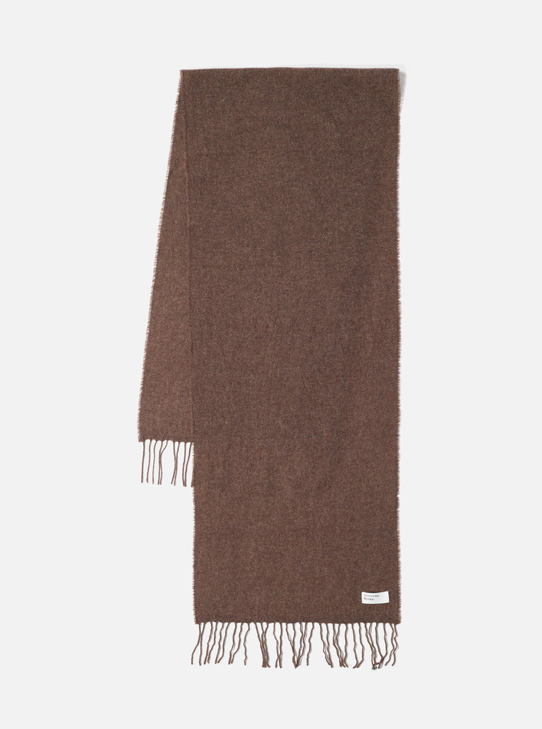 Universal Works Scarf in Brown Recycled Wool Woven
