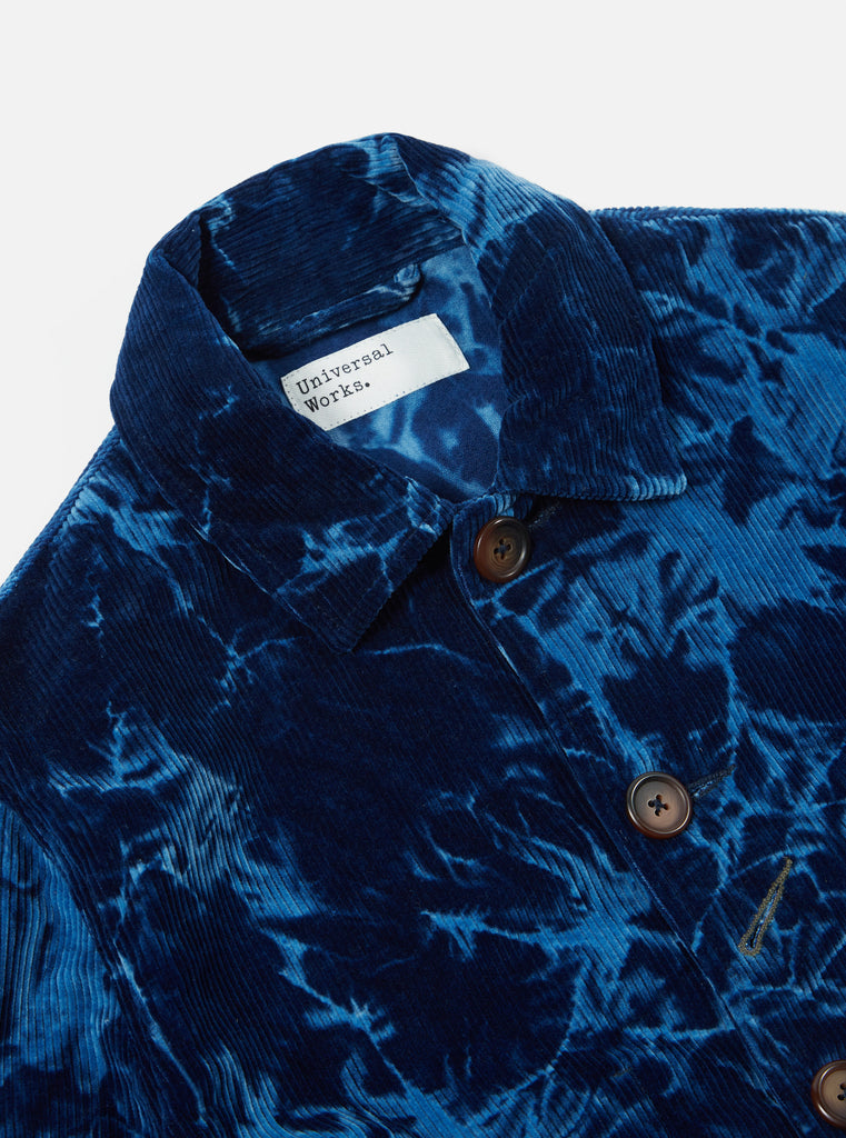 Universal Works Bakers Jacket in Indigo Hand-Dyed Japanese Velvet Cord