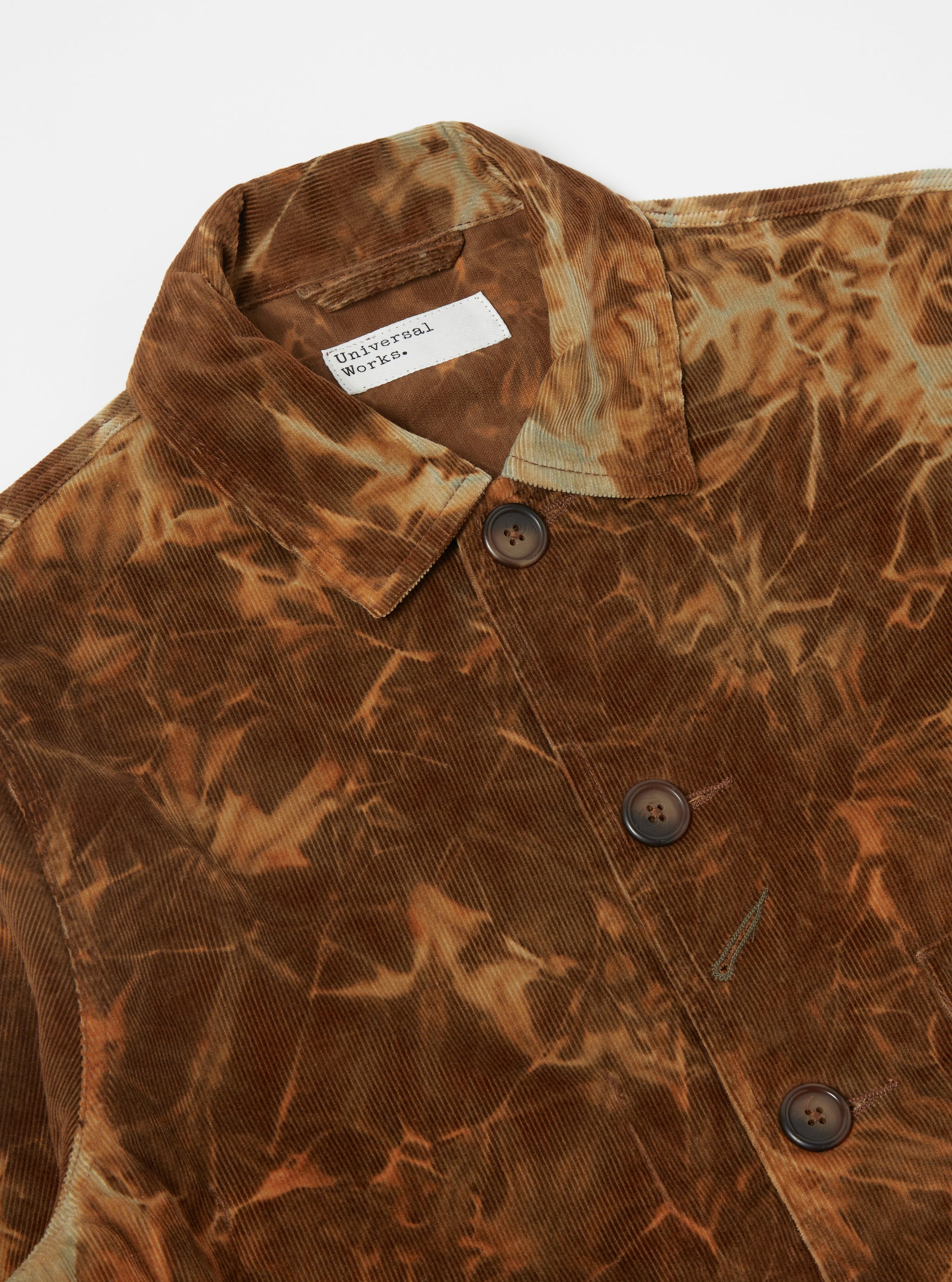 Universal Works Bakers Jacket in Brown Hand-Dyed Japanese Cord
