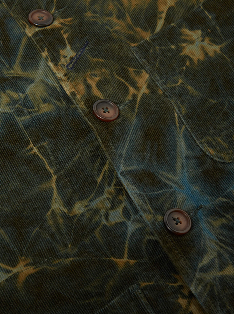 Universal Works Bakers Jacket in Green Hand-Dyed Japanese Cord