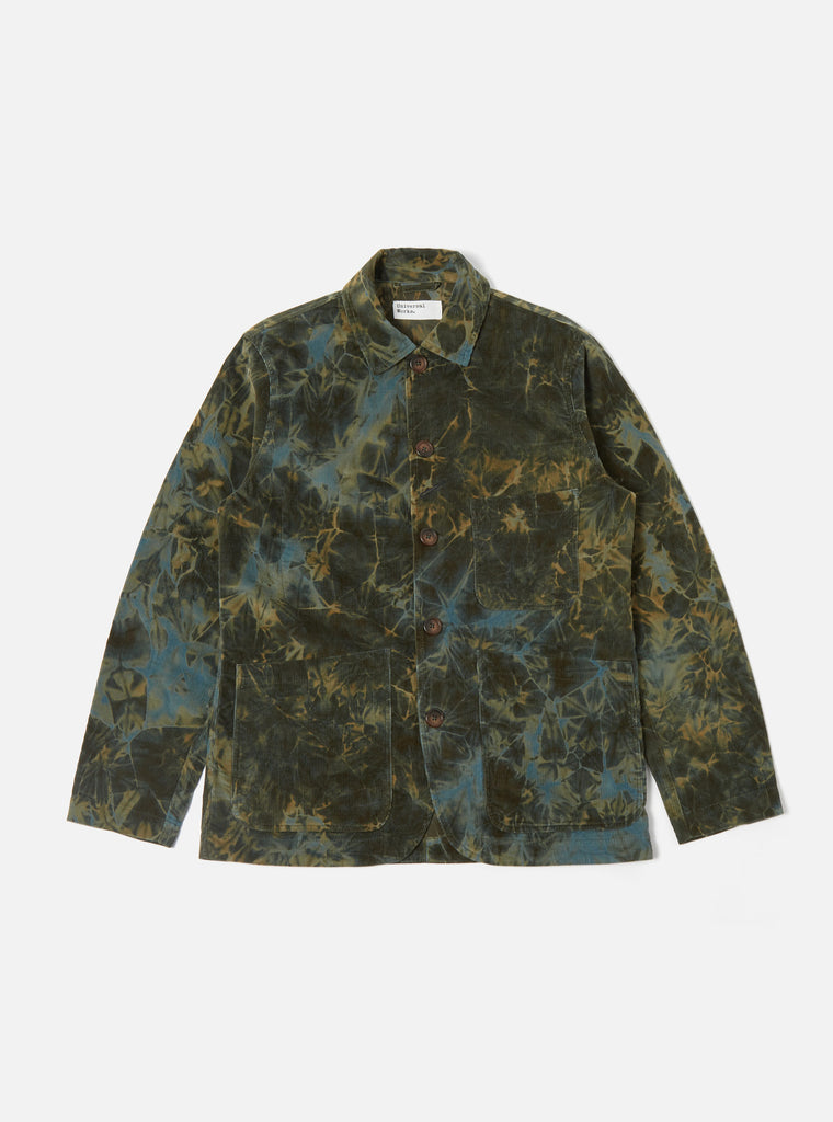 Universal Works Bakers Jacket in Green Hand-Dyed Japanese Cord