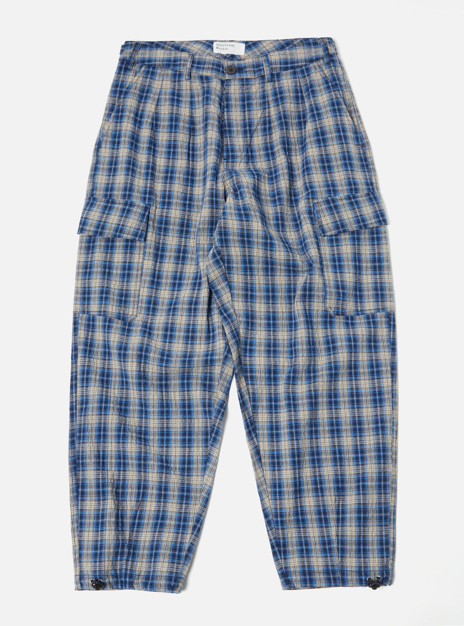 Grey Check Tapered Cargo Trousers  New Look