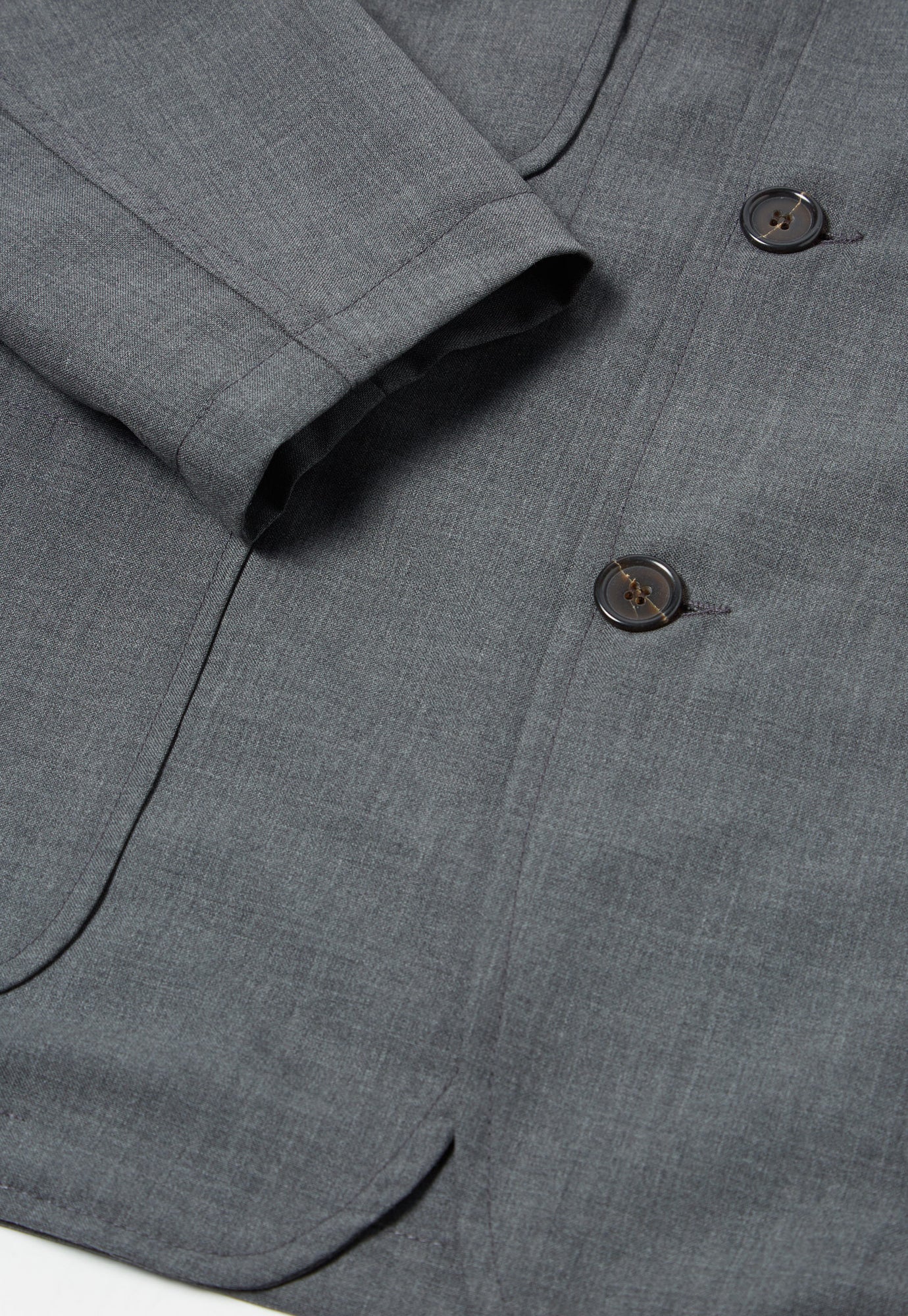 Universal Works Five Pocket Jacket in Grey Tropical Suiting