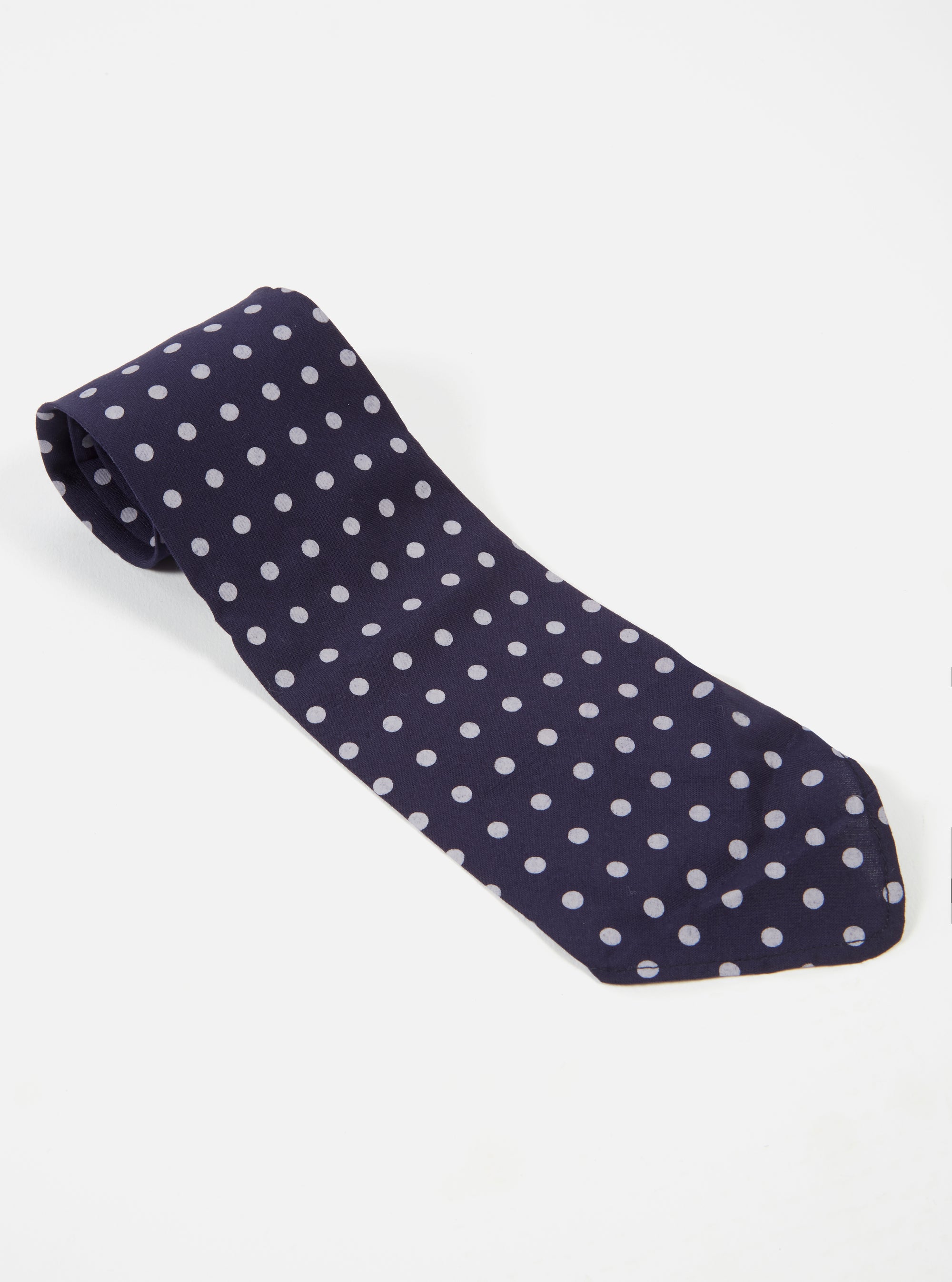 Universal Works Tie in Navy Dot Print