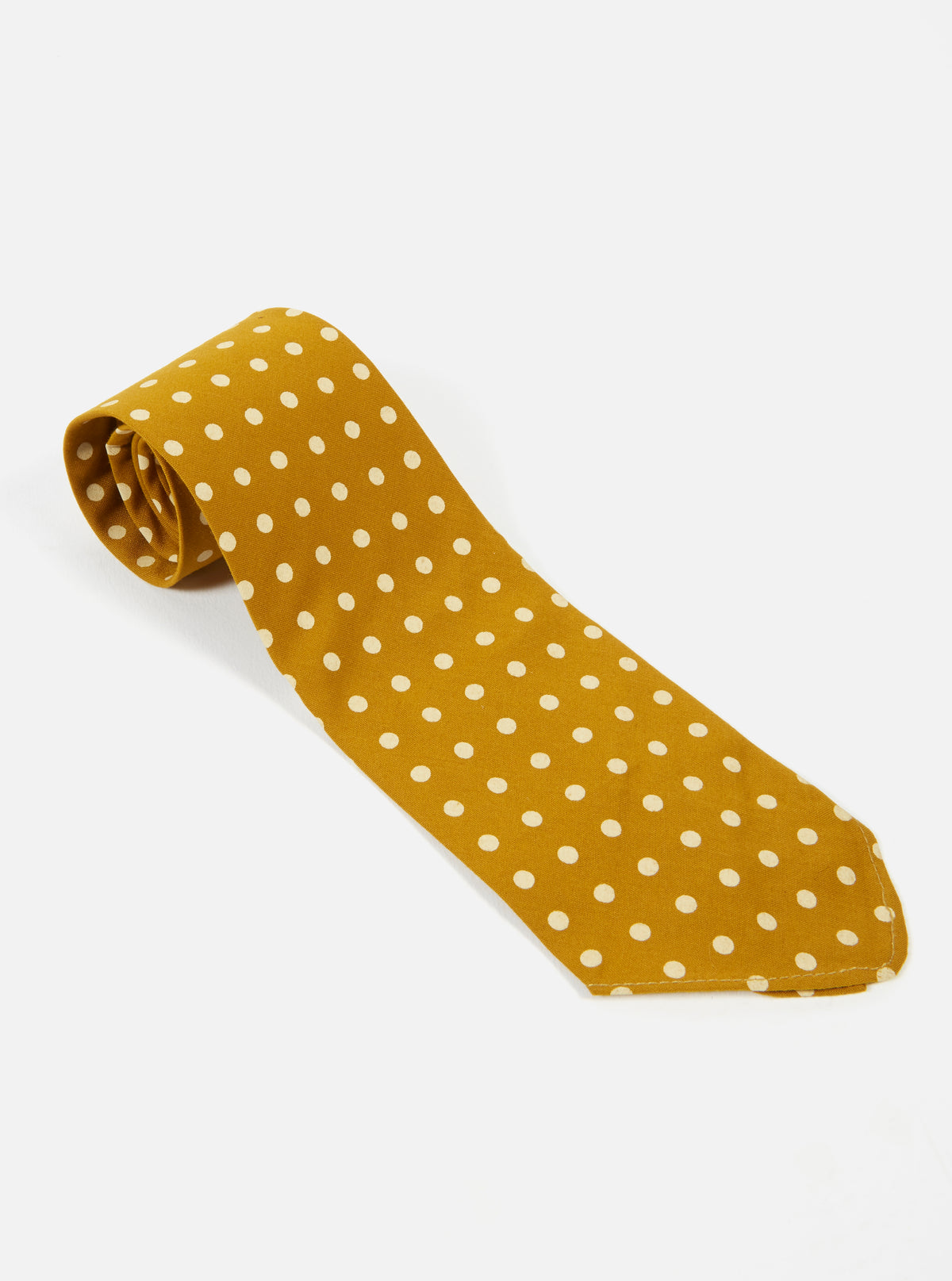 Universal Works Tie in Mustard Dot Print