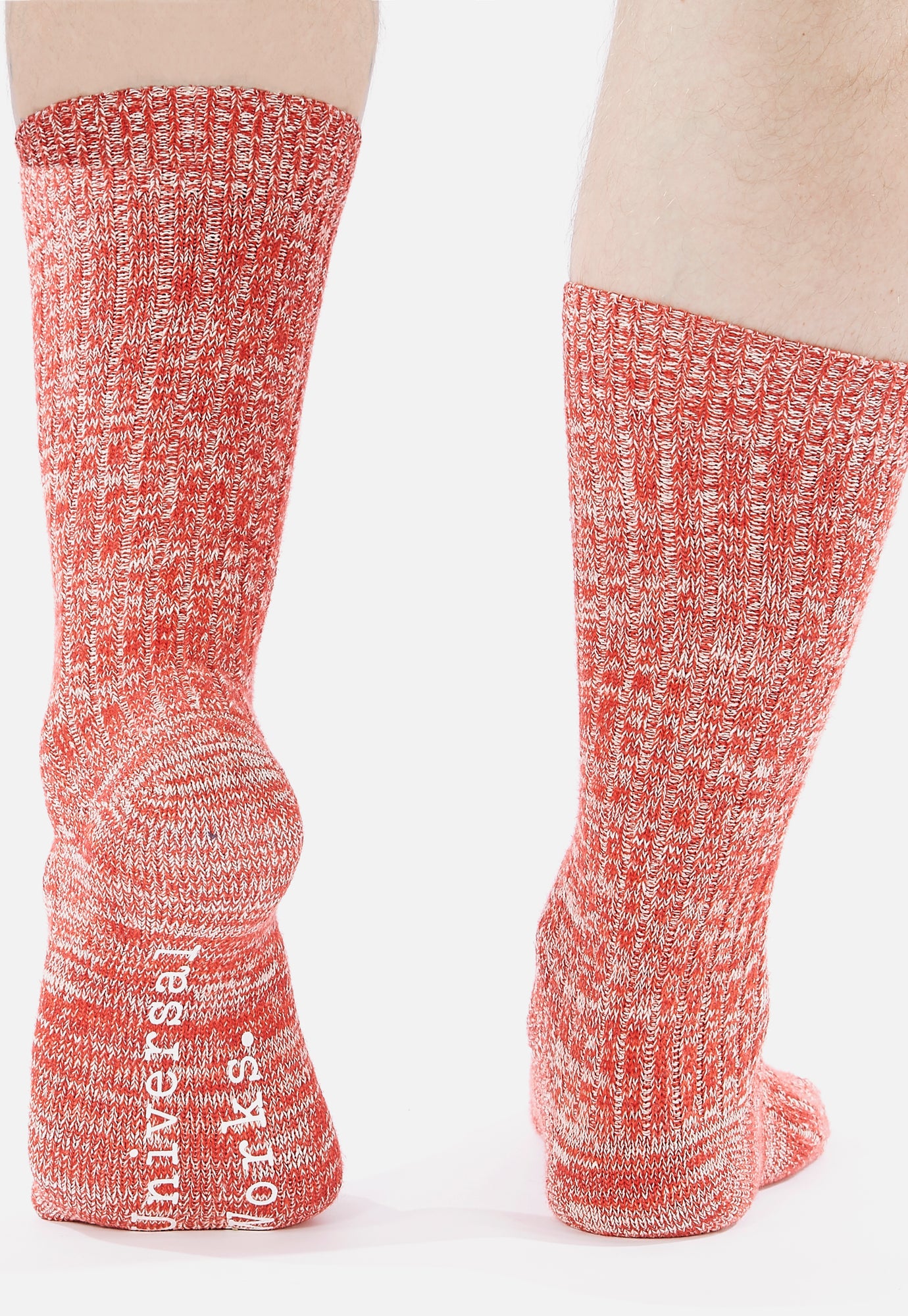 Universal Works Slub Sock in Red Slub Knit