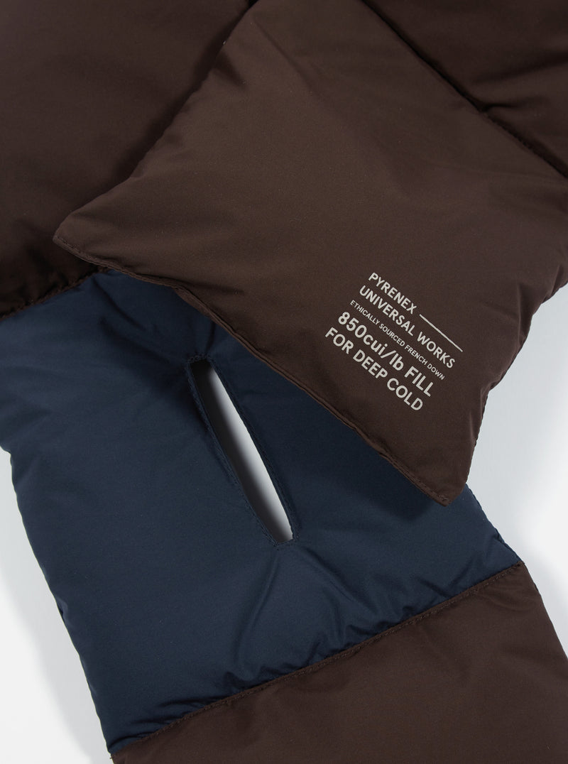 Pyrenex x Universal Works Feather/Down Scarf in Matte Water-Resistant Taffeta