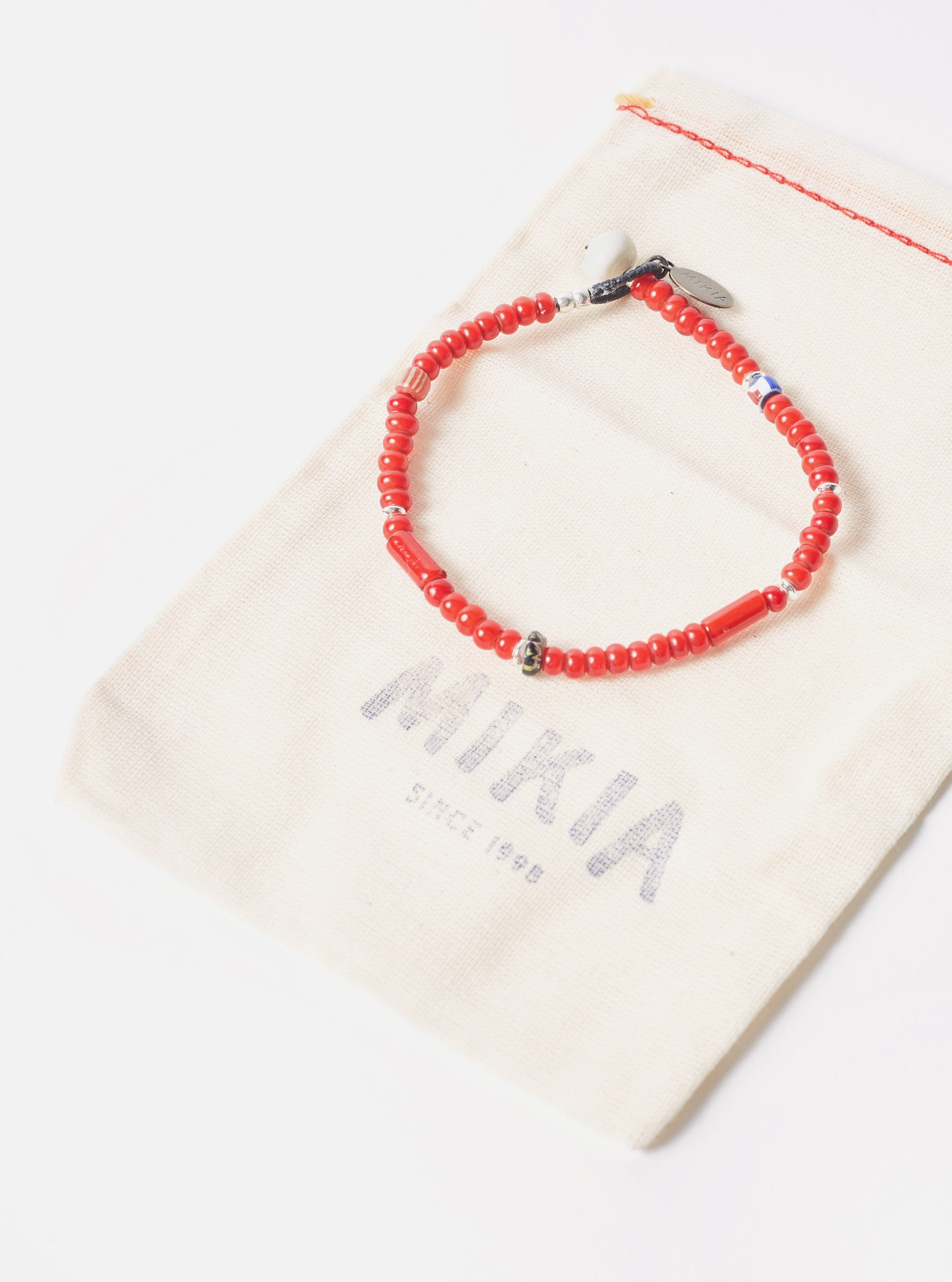 Mikia Bracelet in Red & White Hearts