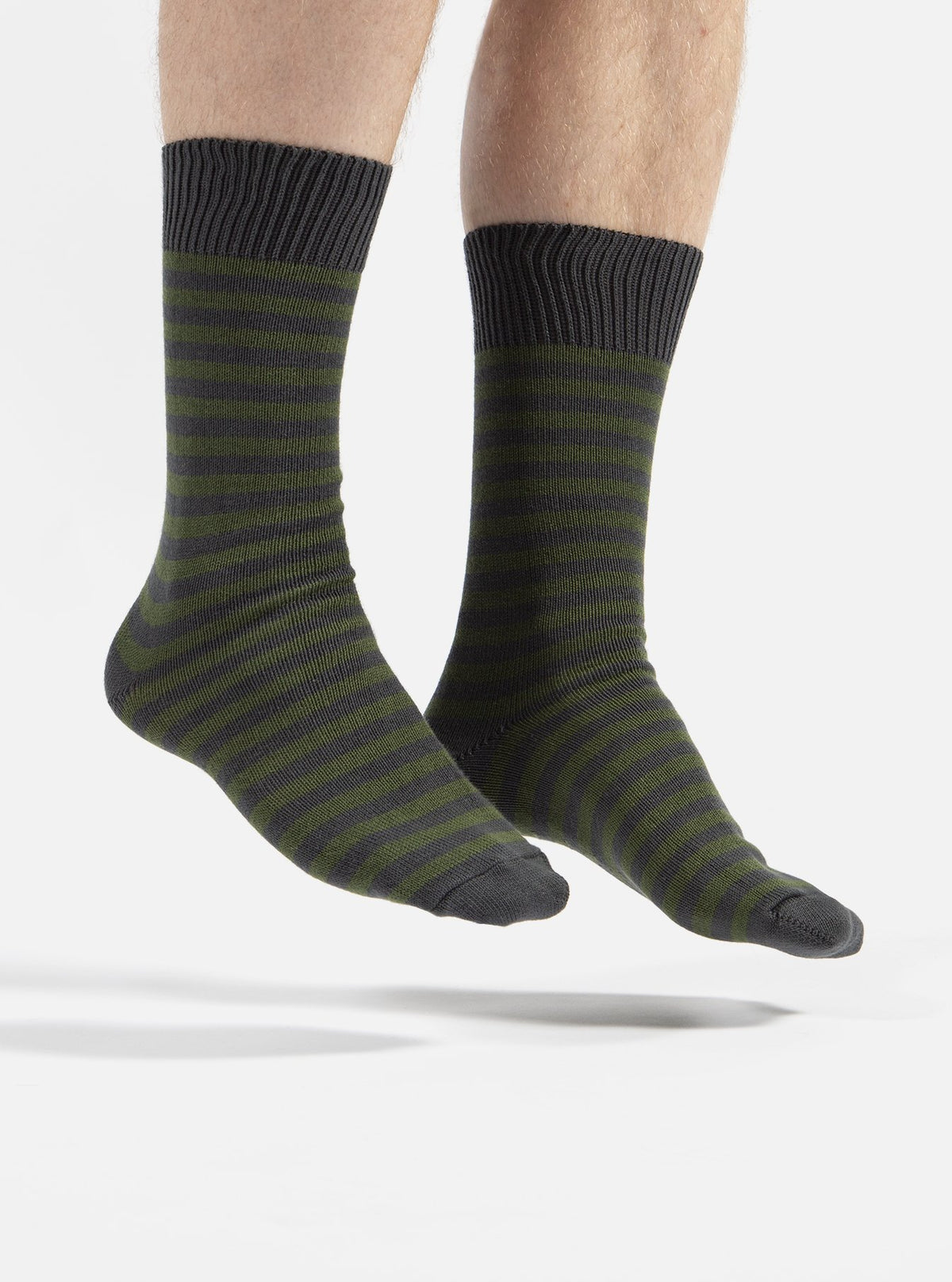 Universal Works Stripe Sock in Grey Cotton