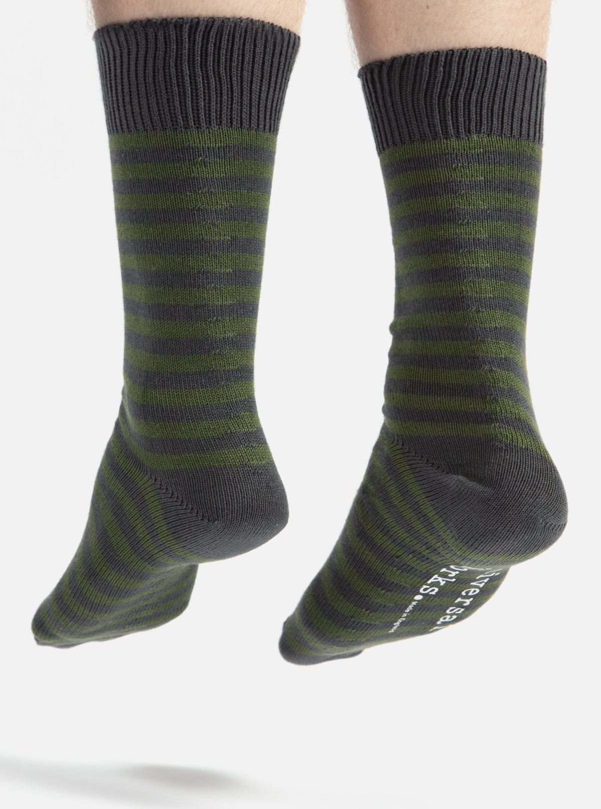 Universal Works Stripe Sock in Grey Cotton