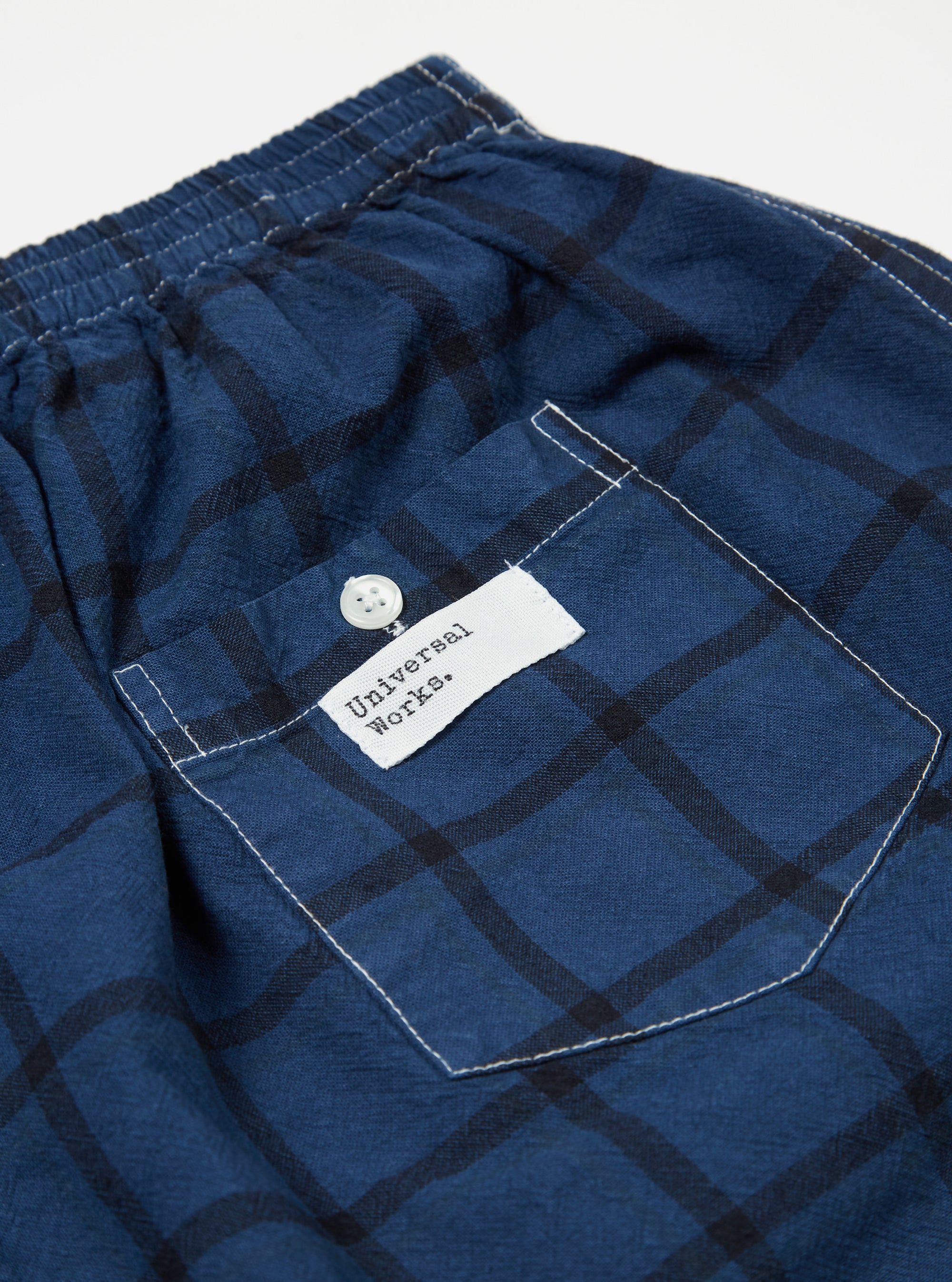 Universal Works Boxer Short in Blue Check