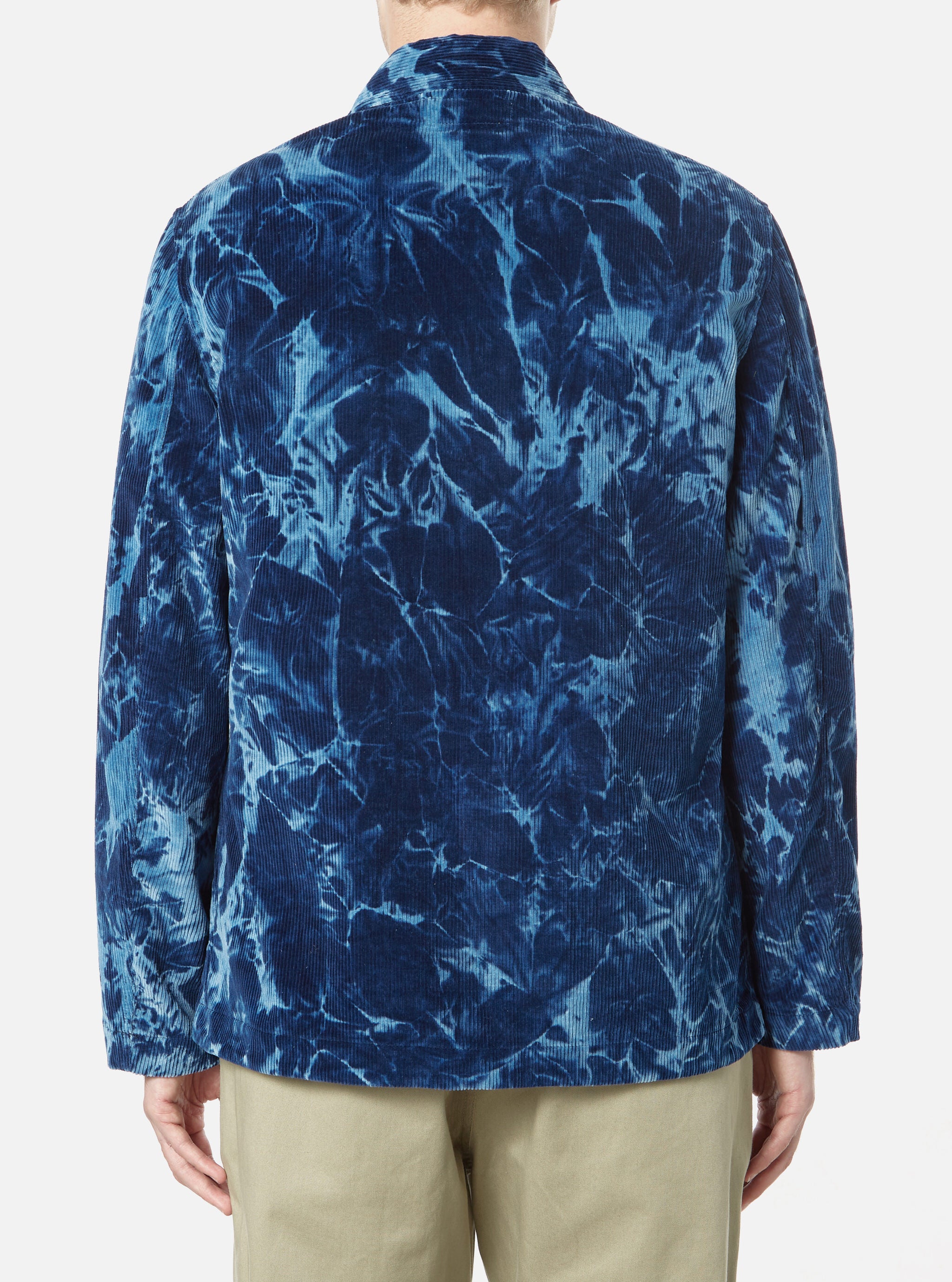 Universal Works Bakers Jacket in Indigo Hand-Dyed Japanese Velvet Cord