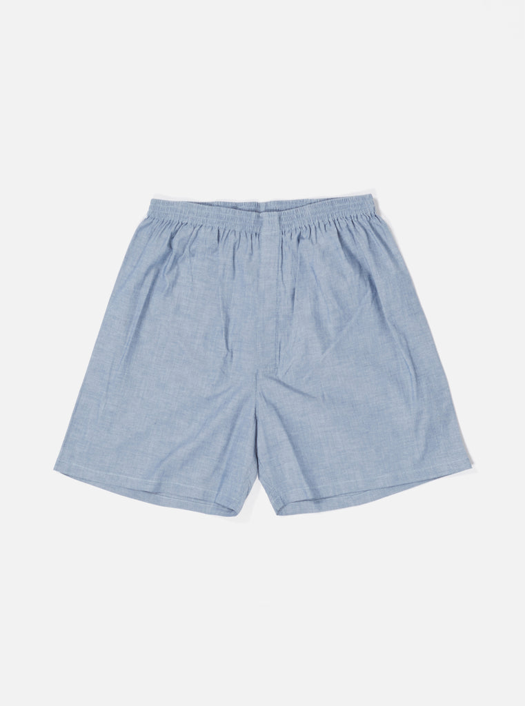 Universal Works Boxer Short in Chambray Cotton