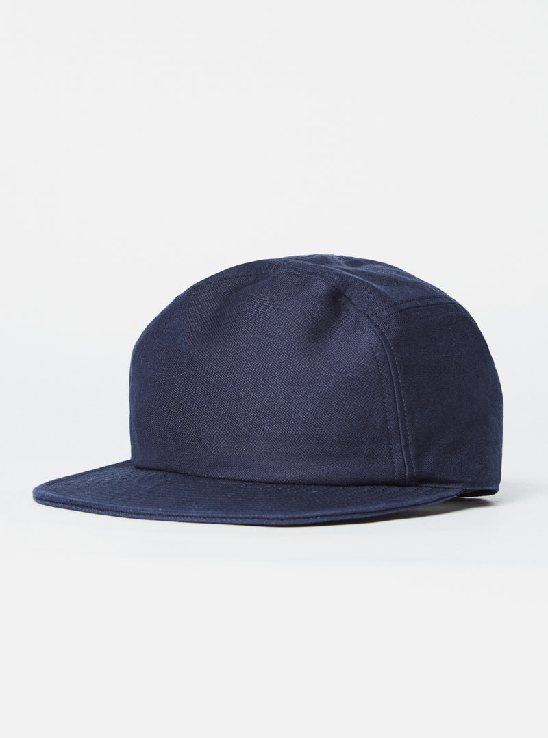 cableami® Baker Back Soft Bill Cap in Navy Satin Cotton