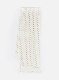 Universal Works Short Scarf in Ecru/Gold Dot Print