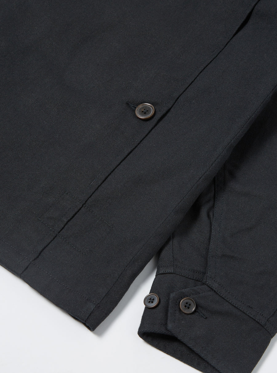 Universal Works Cruiser Jacket in Black Winter Twill