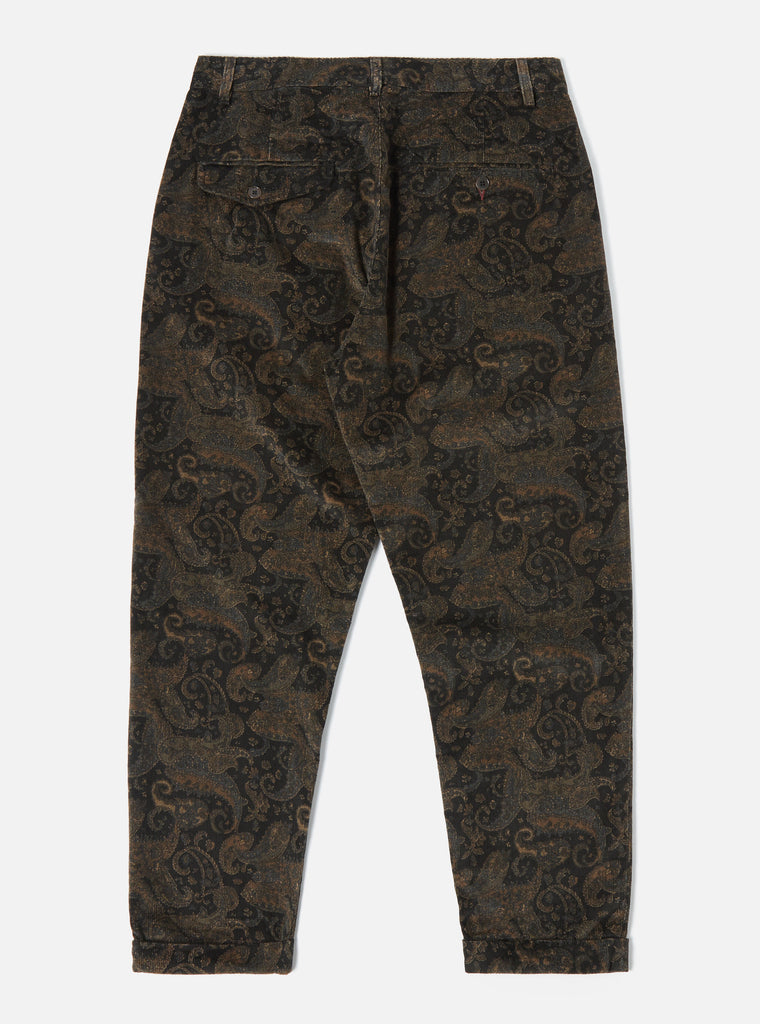 Universal Works Super Chino in Black Japanese Print Cord