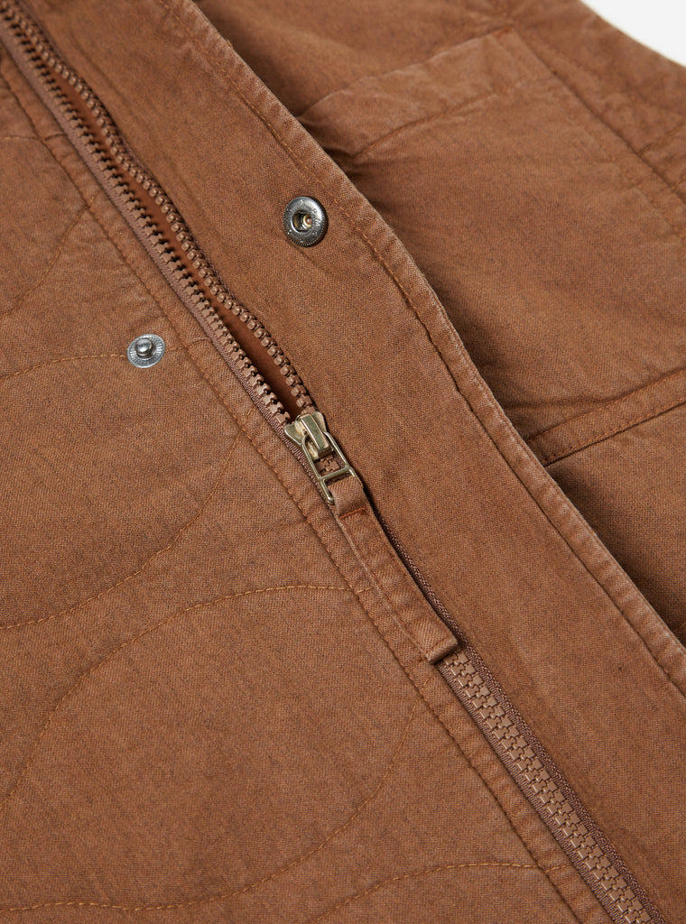 Universal Works Carlton Gilet in Brown Marl Twill