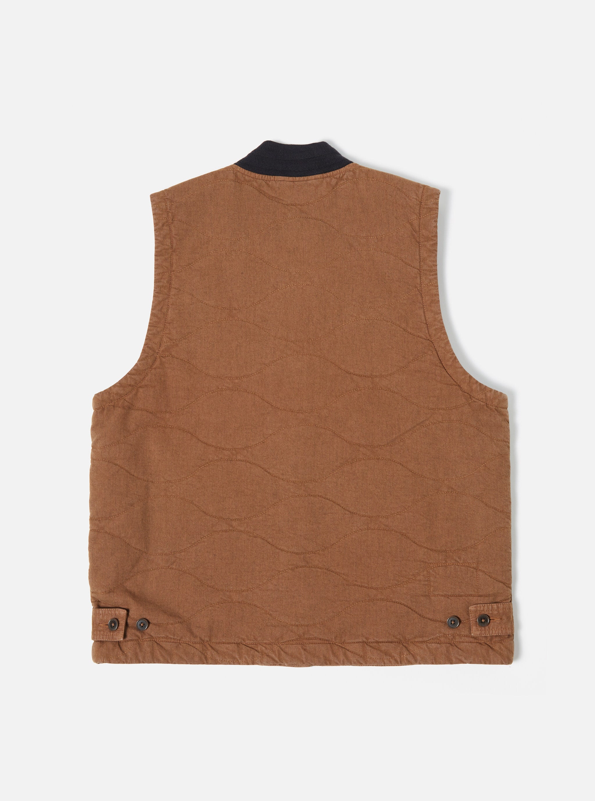 Universal Works Carlton Gilet in Brown Marl Twill