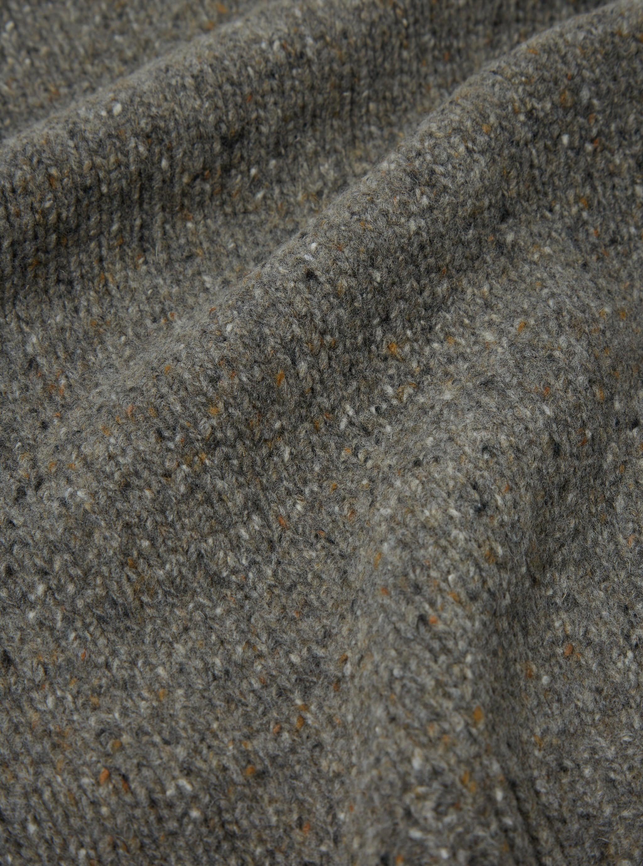 Universal Works Roll Neck in Grey Lambswool Fleck