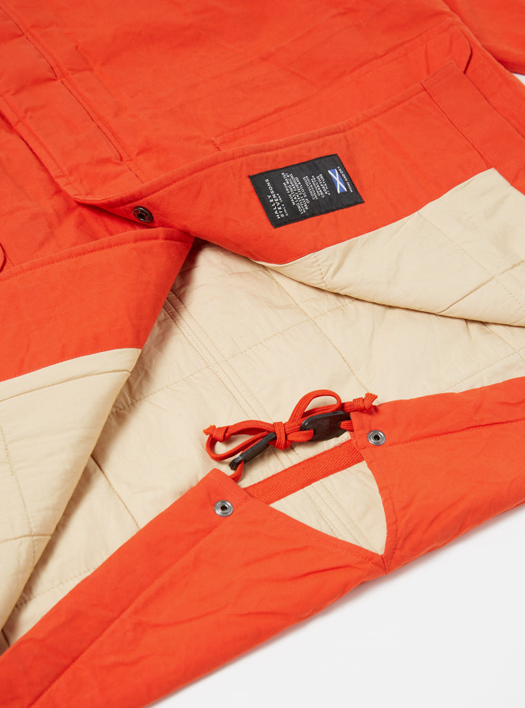 Universal Works Cold Weather Parka in Orange Scottish Wax Cotton