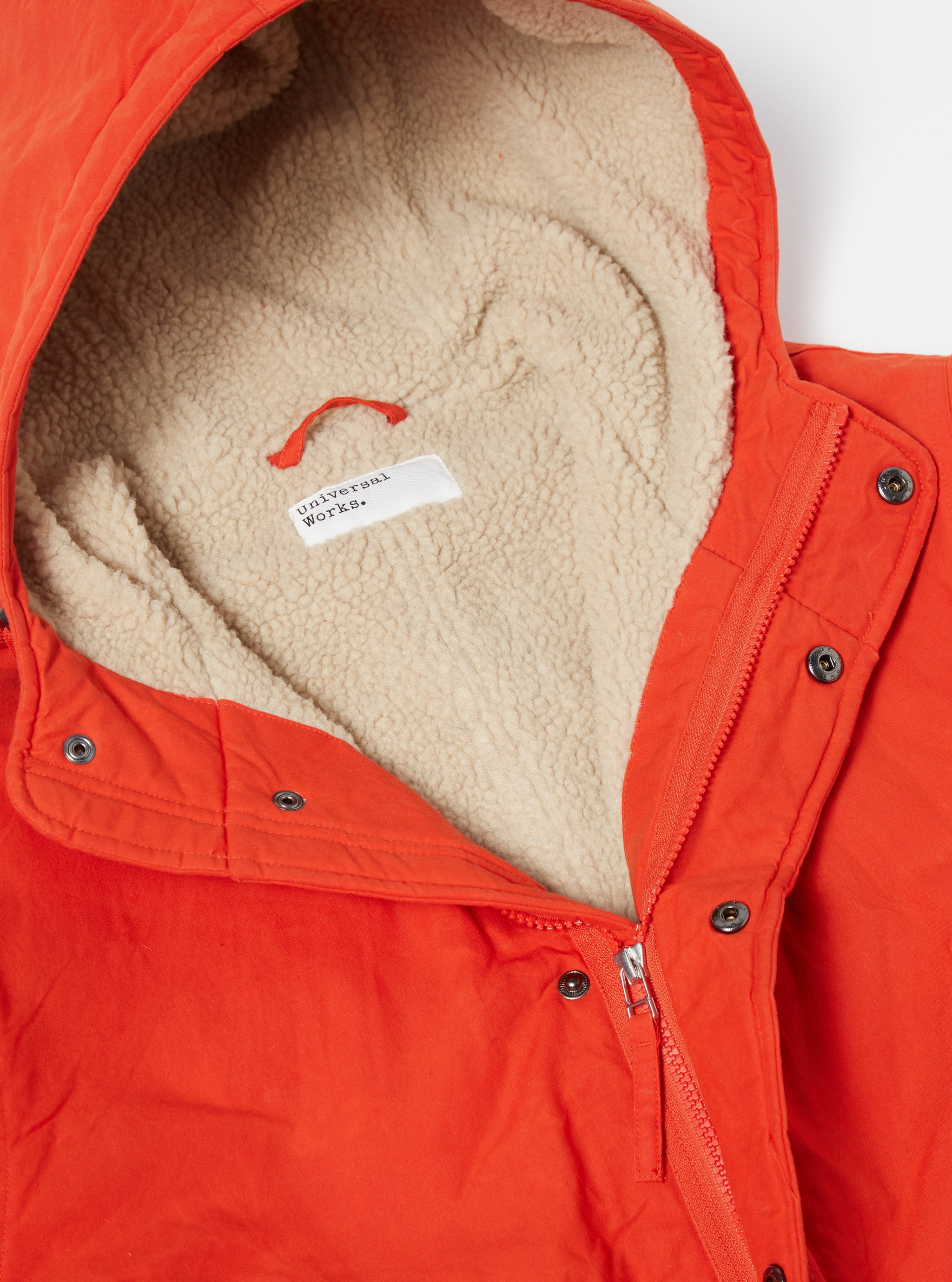 Original parka coat with orange clearance lining