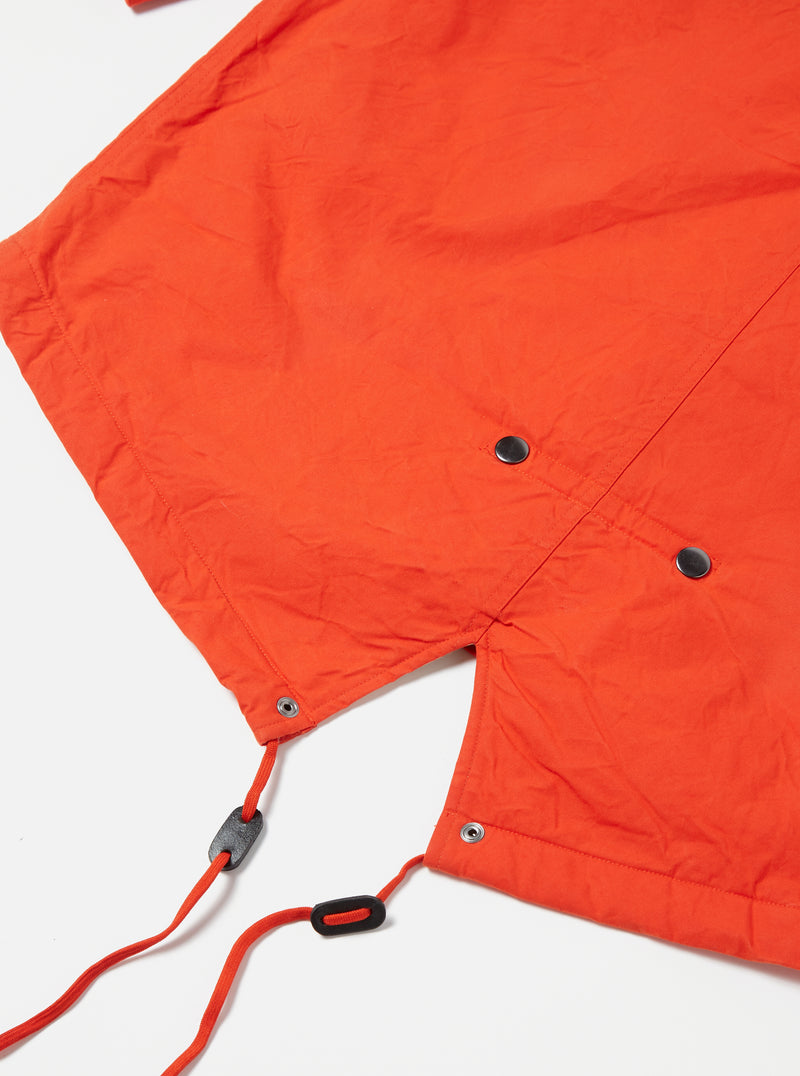 Universal Works Cold Weather Parka in Orange Scottish Wax Cotton