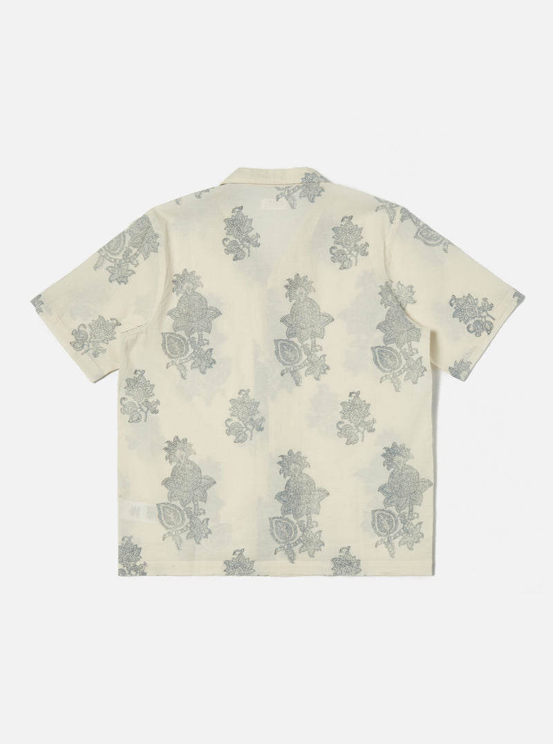 Universal Works Road Trip Shirt in Ecru Block Flower