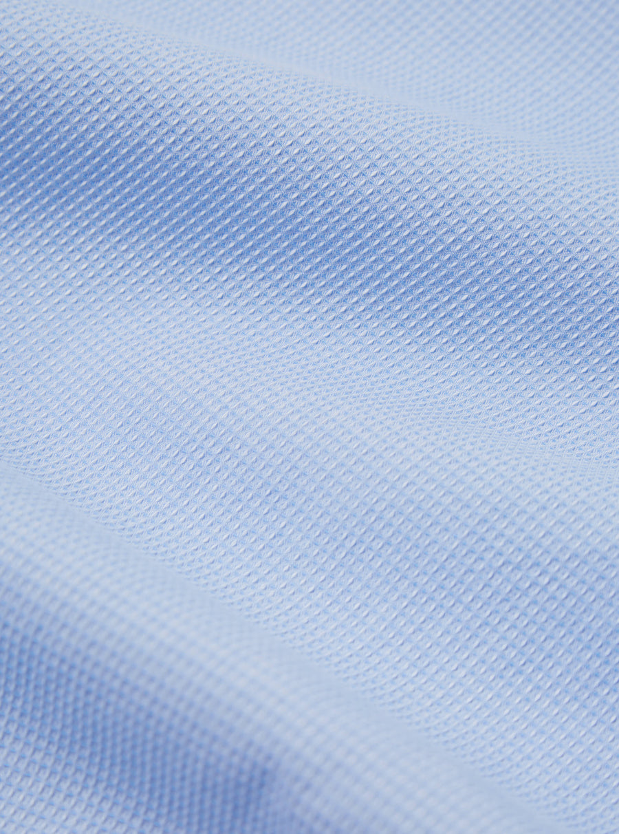 Universal Works Square Pocket Shirt in Sky Barca Waffle Cotton