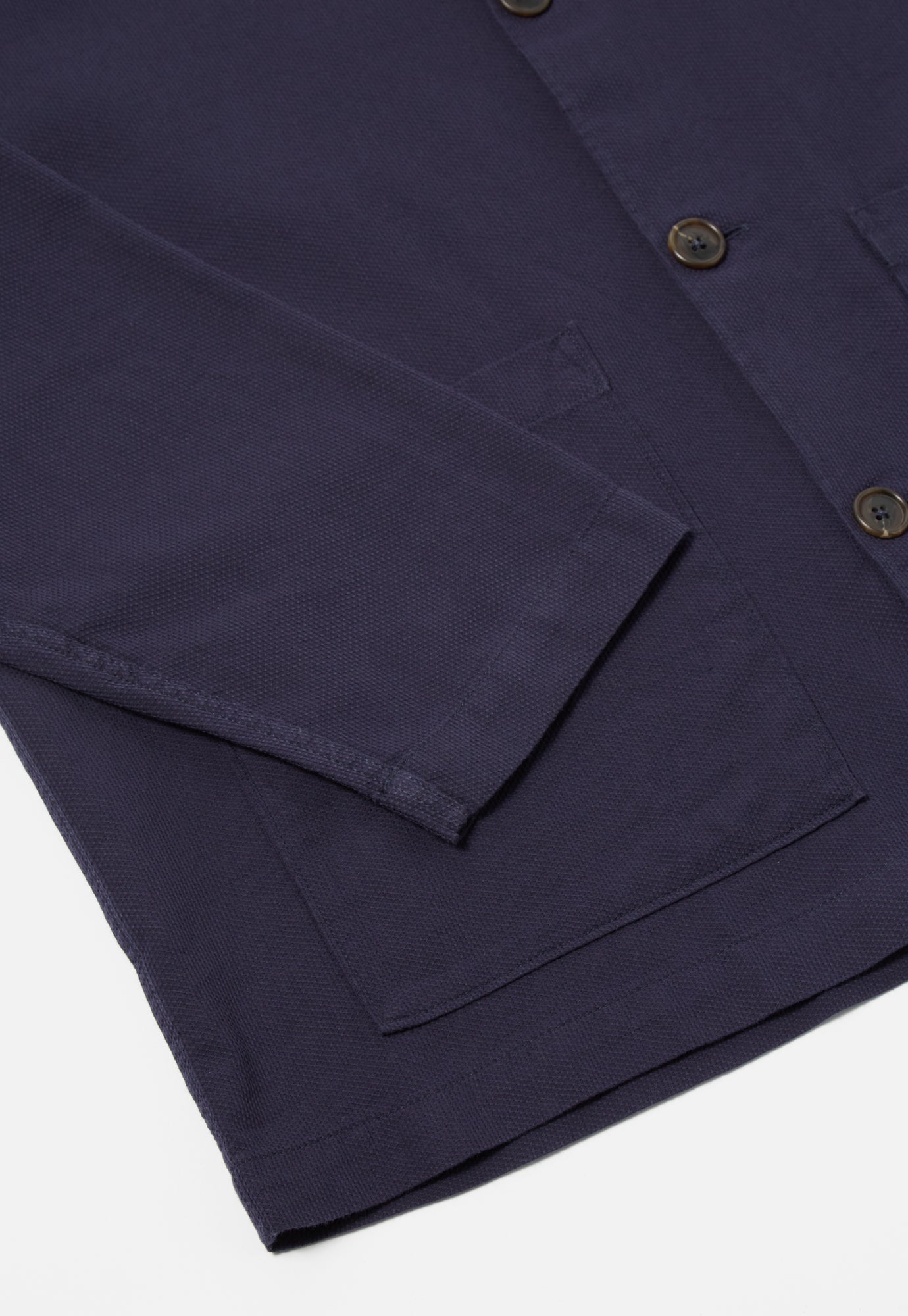 Universal Works Easy Overshirt in Navy Barca Dobby Cotton