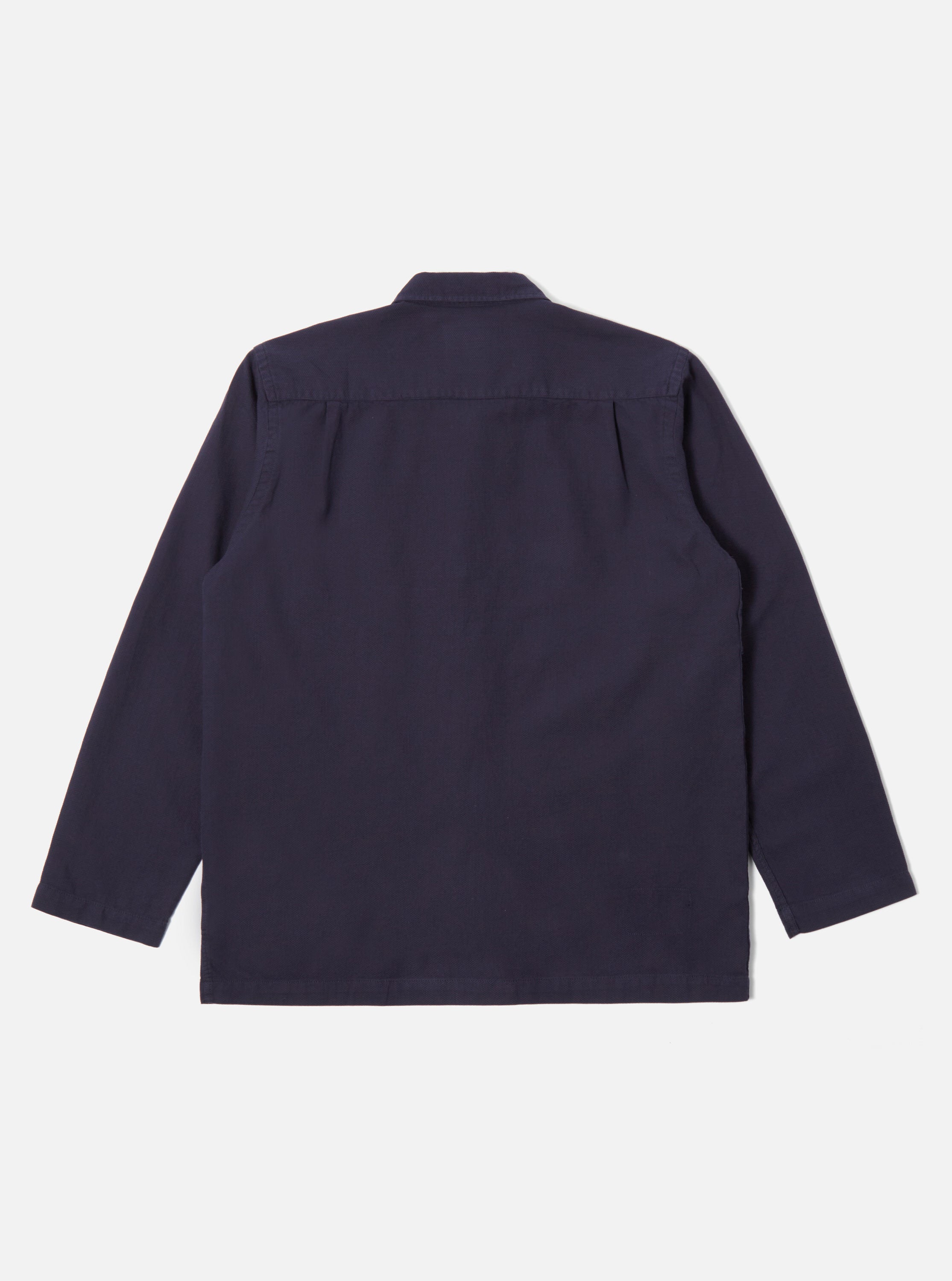 Universal Works Easy Overshirt in Navy Barca Dobby Cotton