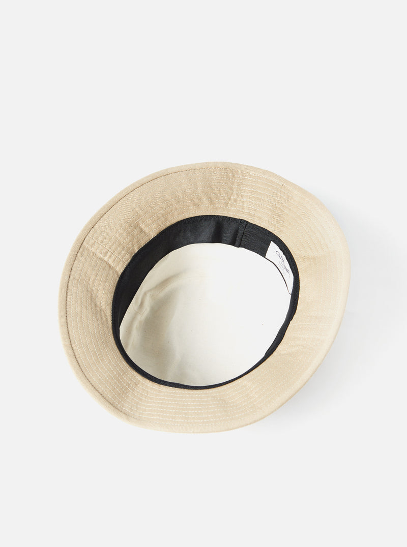 cableami® Pork Pie Hat in Beige Linen/Cotton Oxford