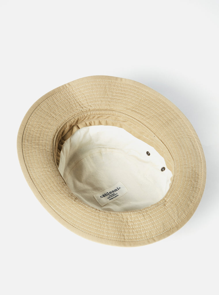 cableami® Pork Pie Hat in Light Beige Chino Cotton
