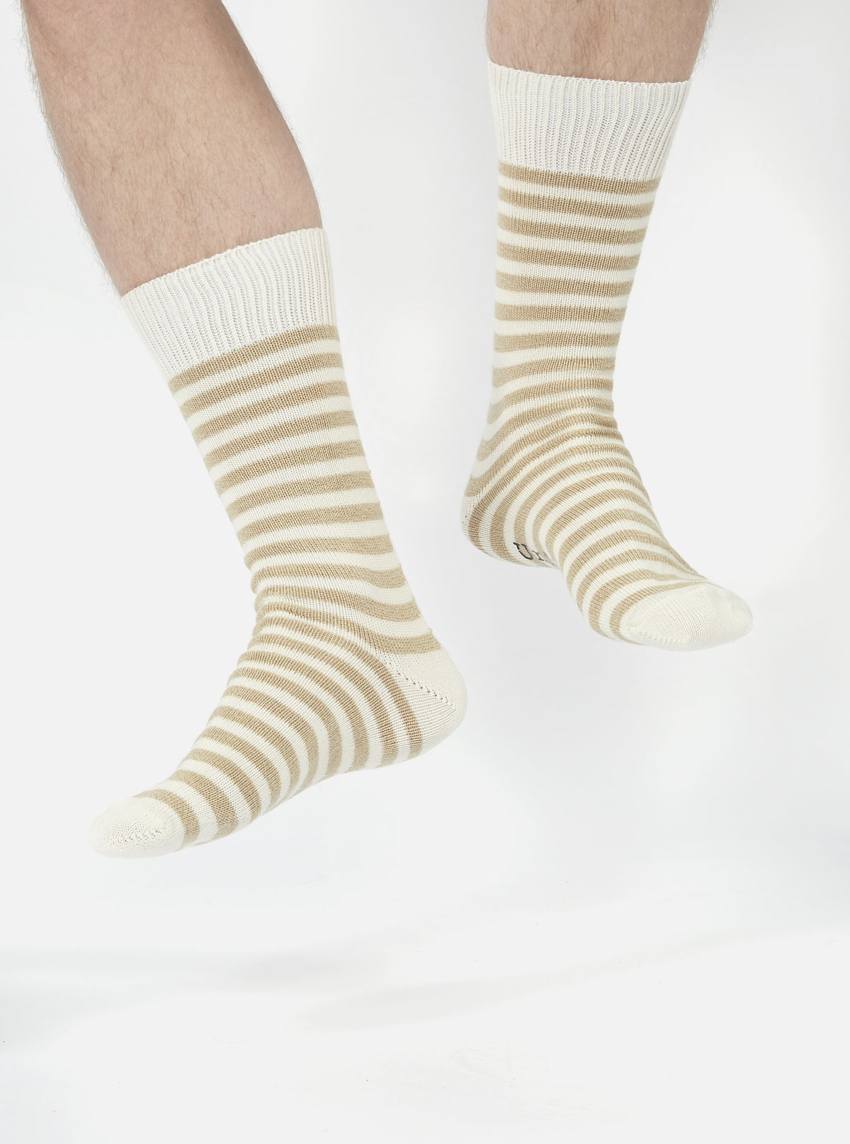 Universal Works Stripe Sock in Ecru Cotton