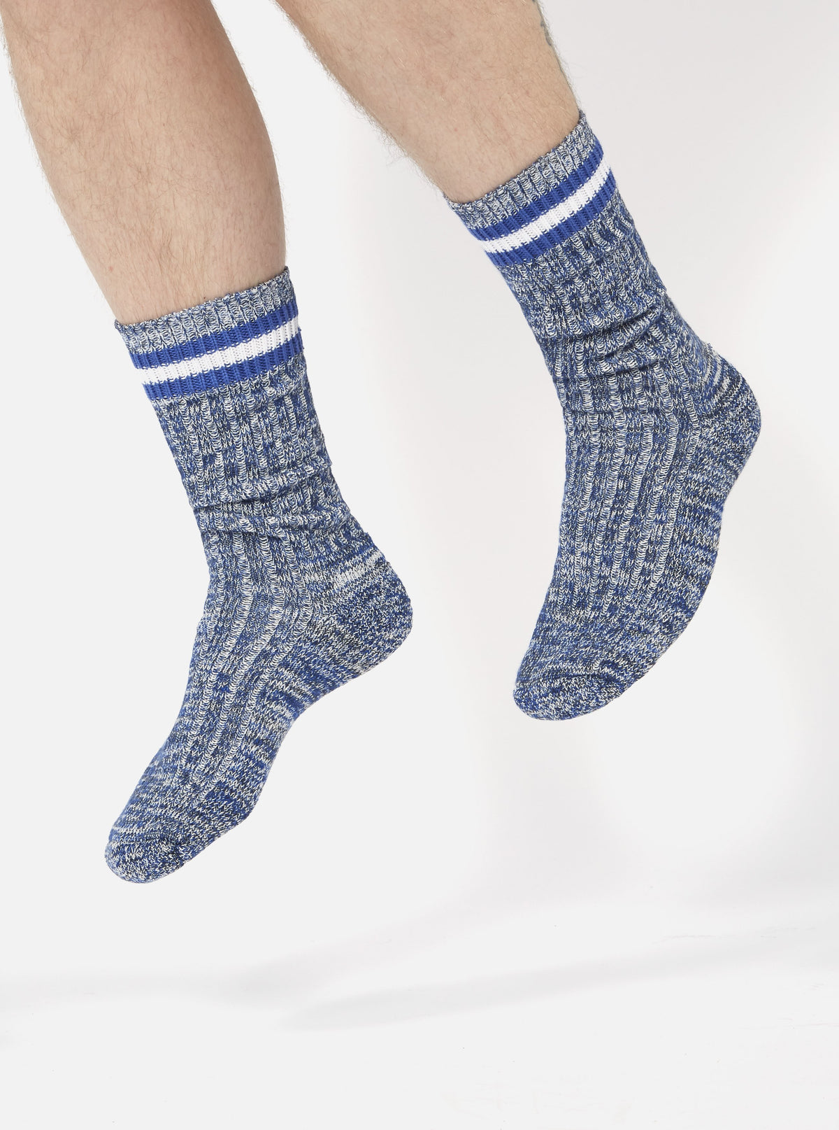 Universal Works Everyday Stripe Sock in Navy Cotton